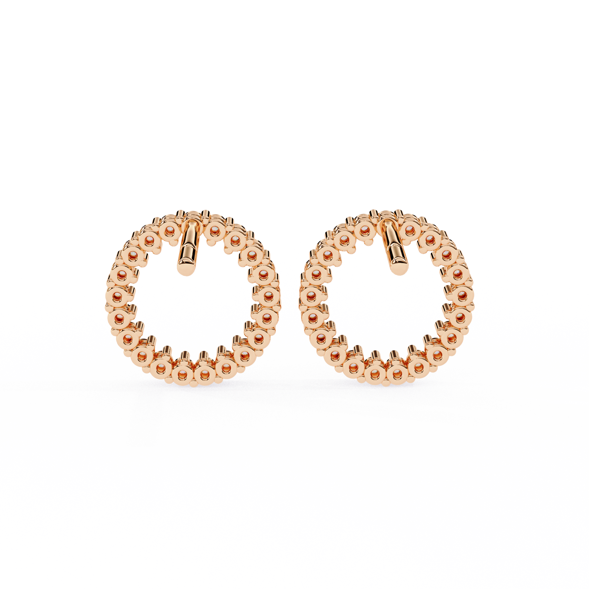 0.30ct Circle Illusion Hoop Diamond Studs | Solitairekart