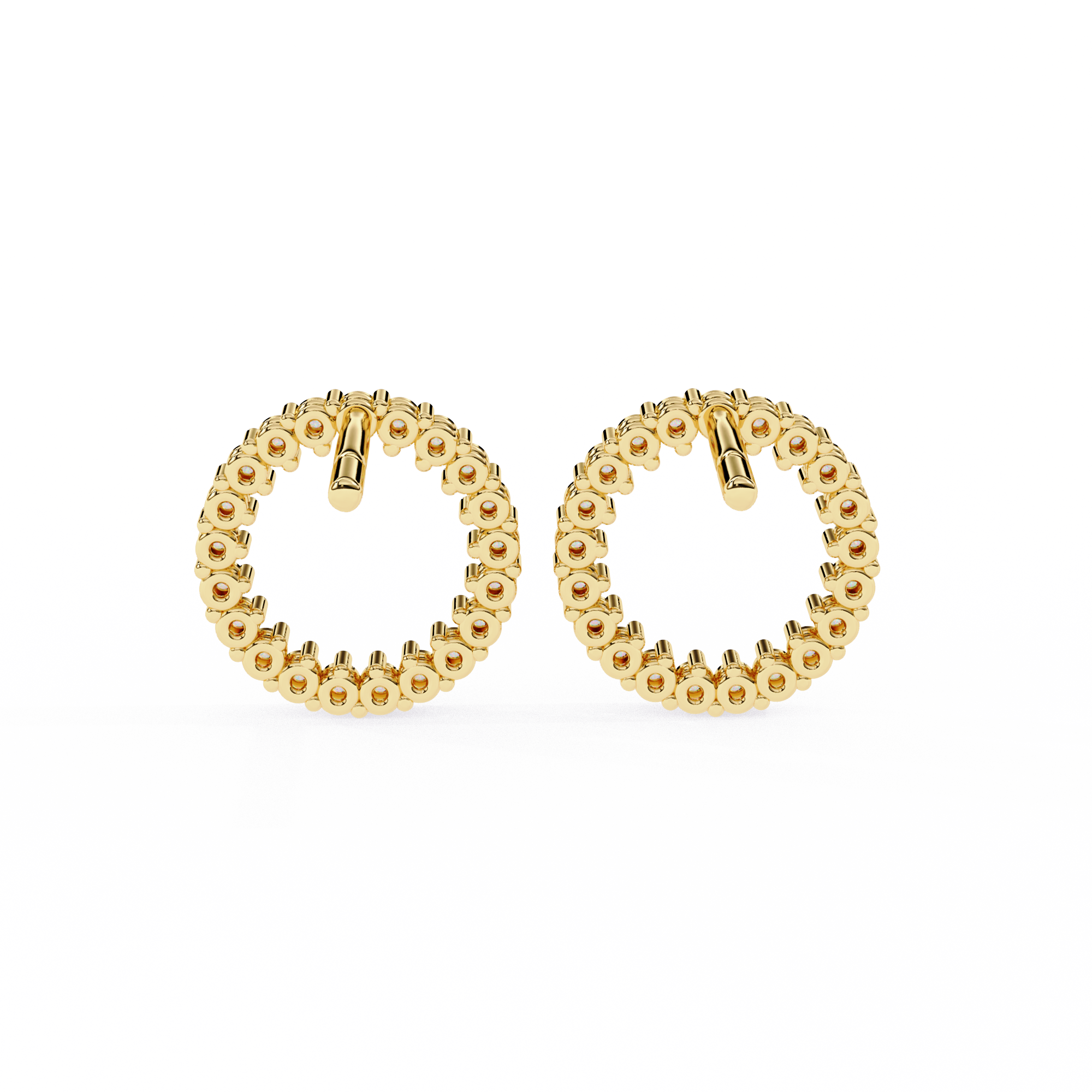 0.30ct Circle Illusion Hoop Diamond Studs | Solitairekart