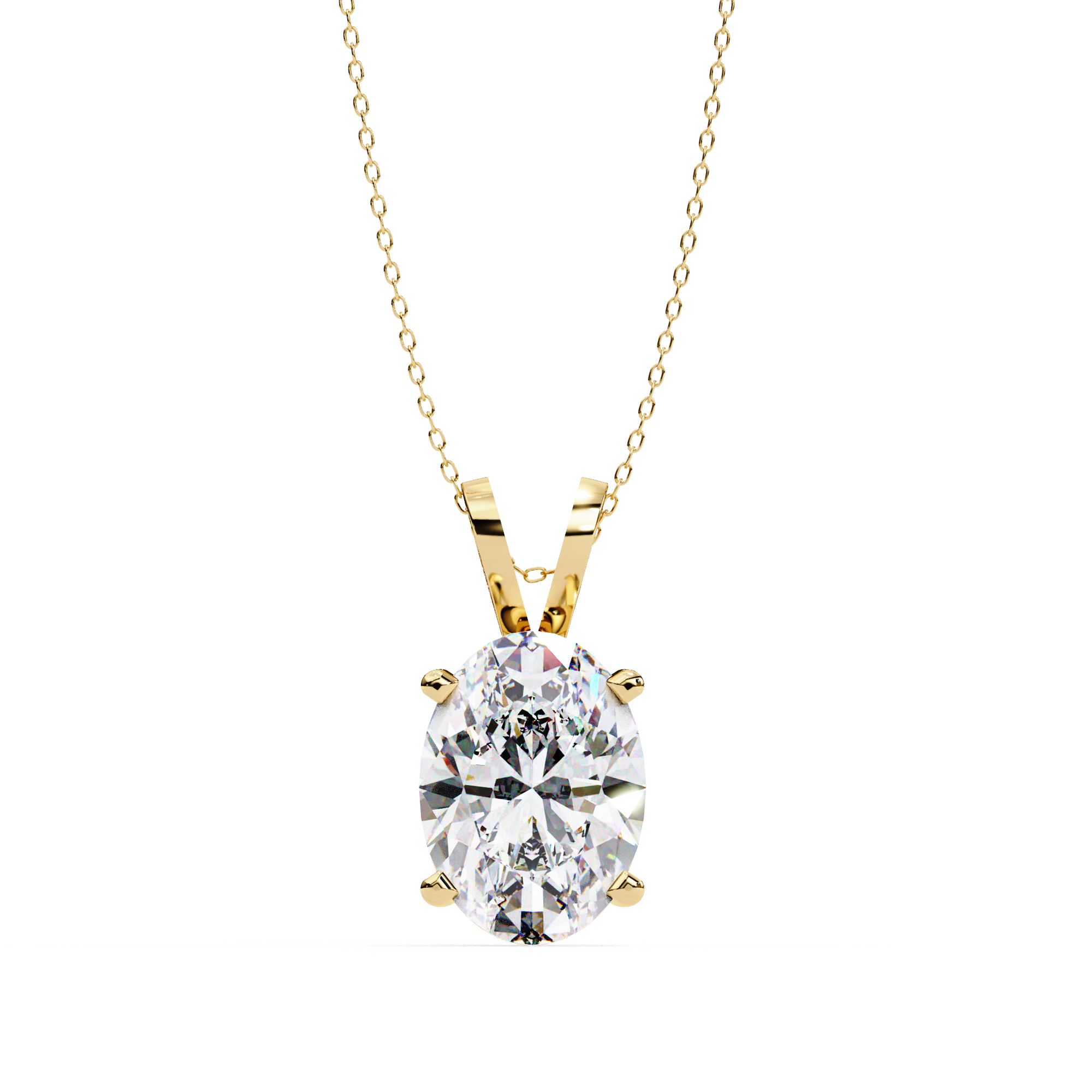 2.48 Carat Oval Shape Lab-Grown Diamond Pendant Necklace – E Color VS1 Clarity