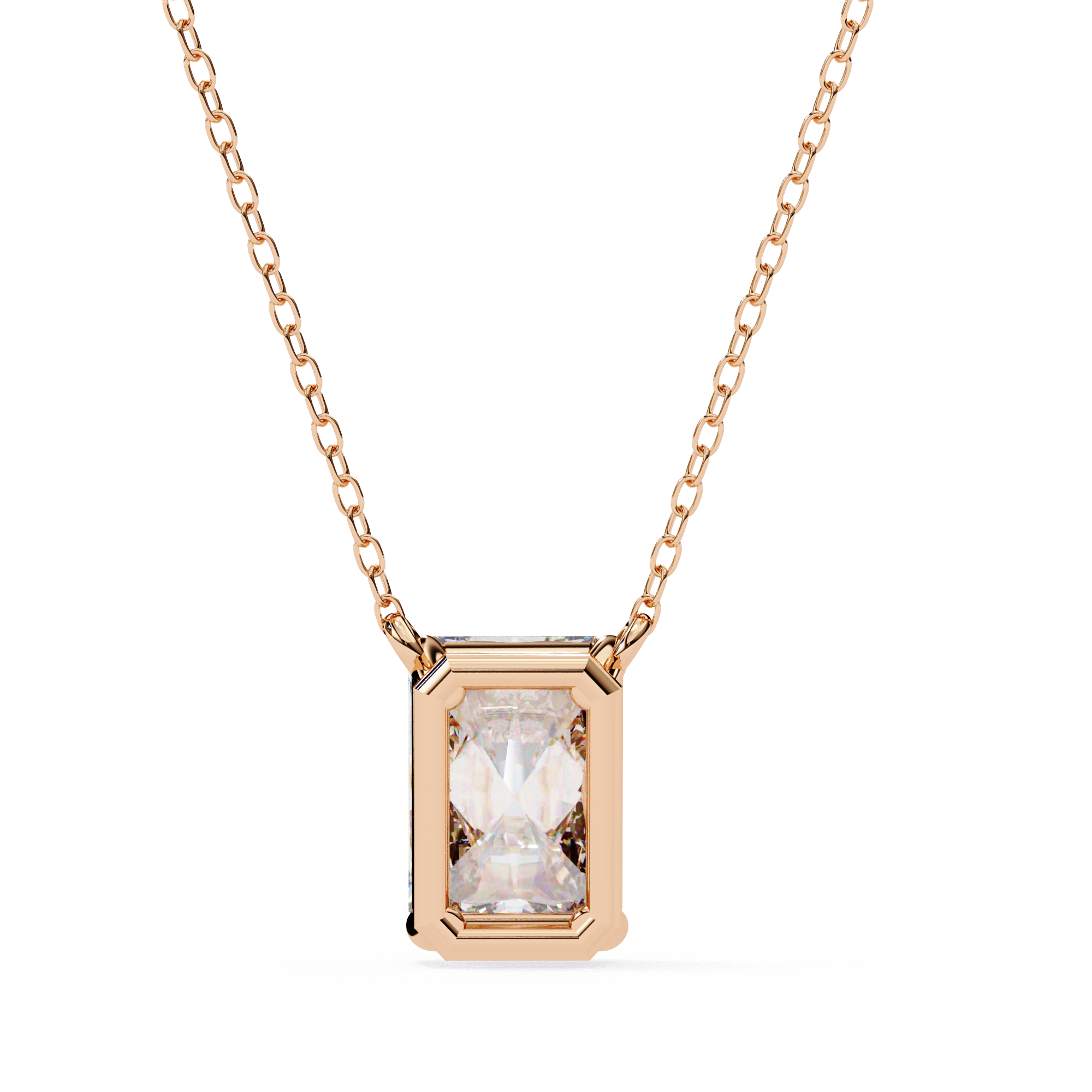 1.03 Carat Emerald Shape Lab-Grown Diamond Pendant Necklace – F Color VS1 Clarity