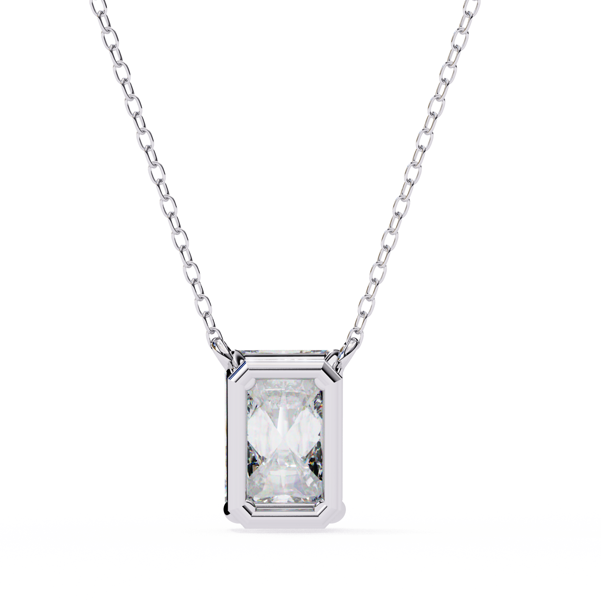 1.03 Carat Emerald Shape Lab-Grown Diamond Pendant Necklace – F Color VS1 Clarity