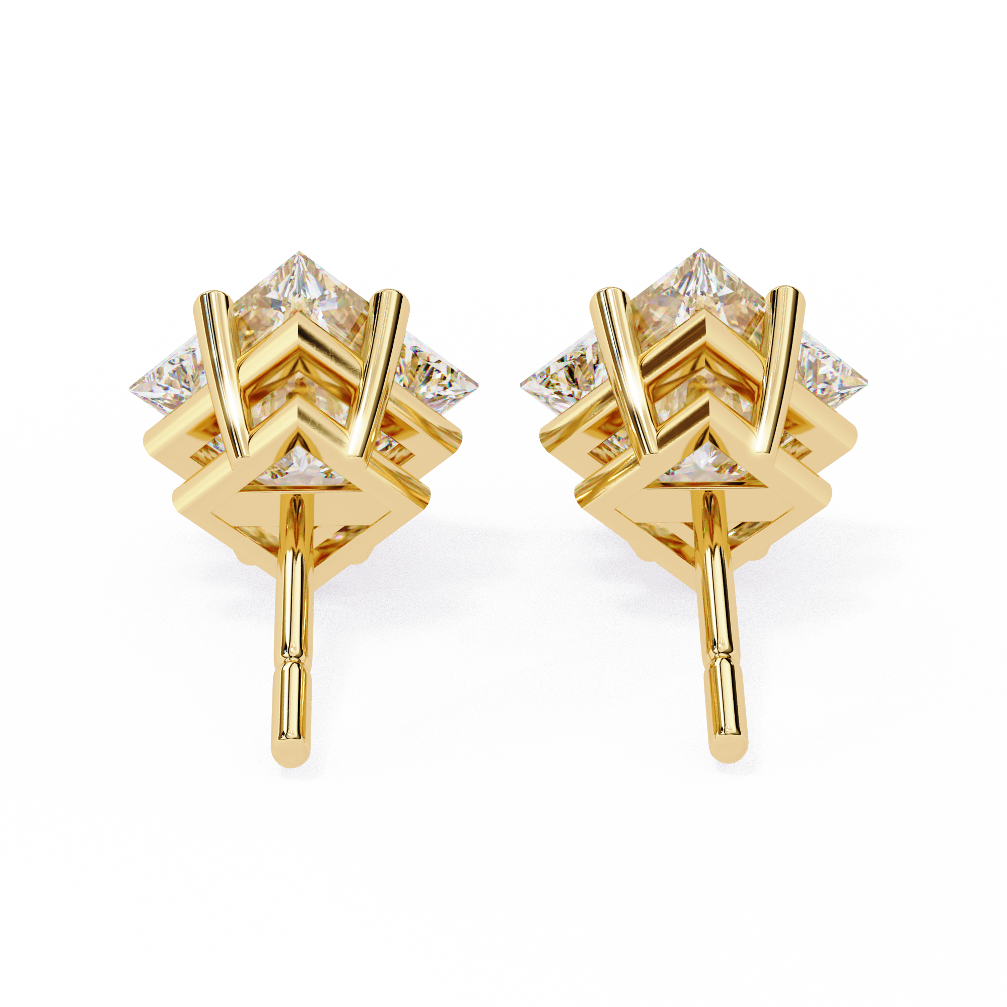 2.39ct Princess Cut Diamond Studs | Solitairekart