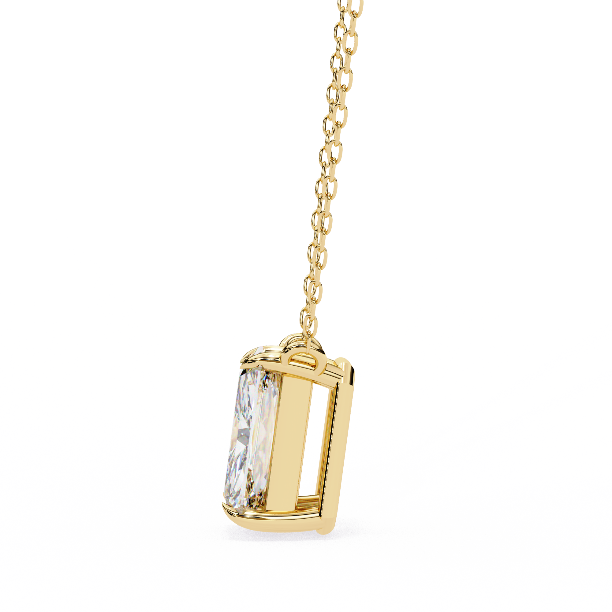 1.03 Carat Emerald Shape Lab-Grown Diamond Pendant Necklace – F Color VS1 Clarity