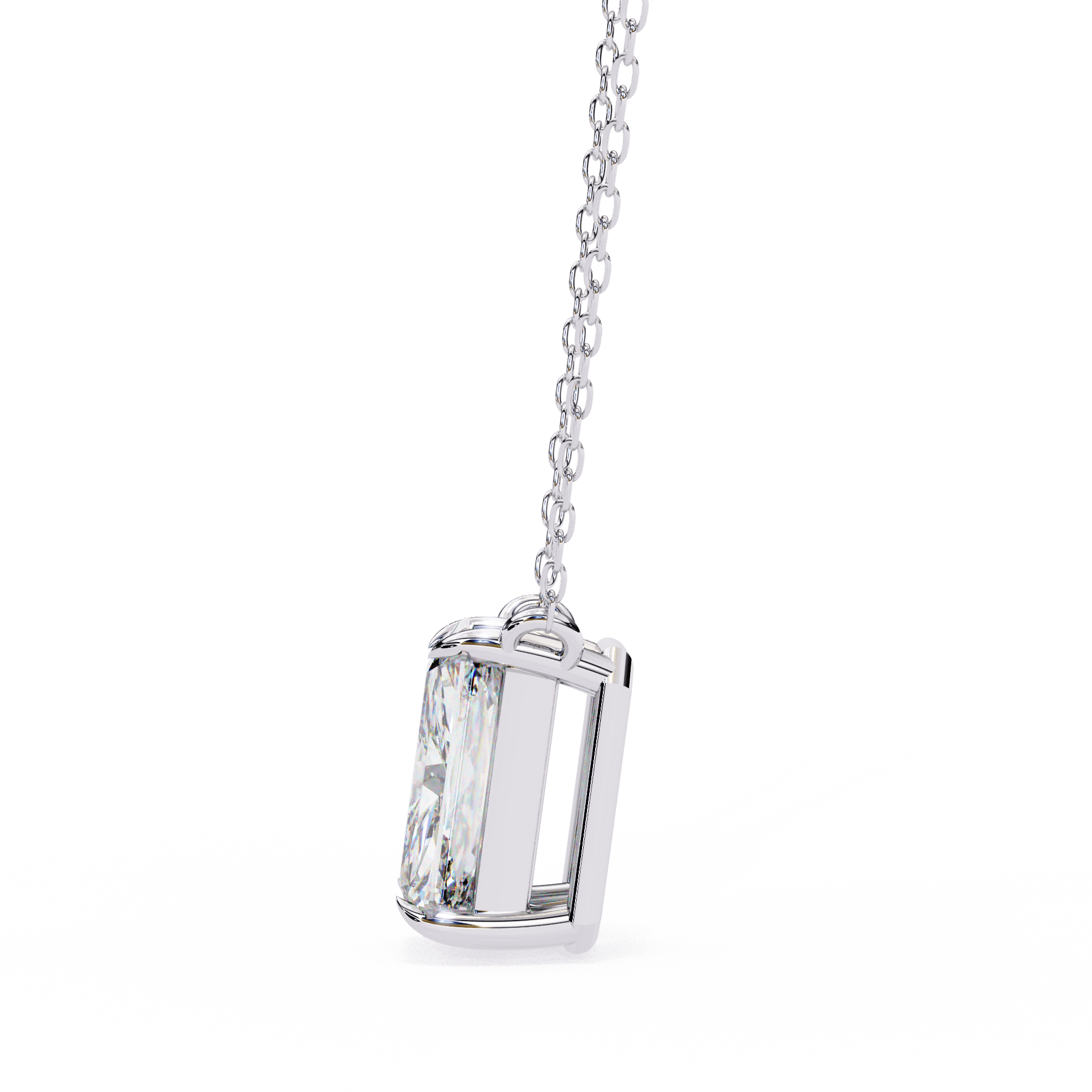 1.03 Carat Emerald Shape Lab-Grown Diamond Pendant Necklace – F Color VS1 Clarity