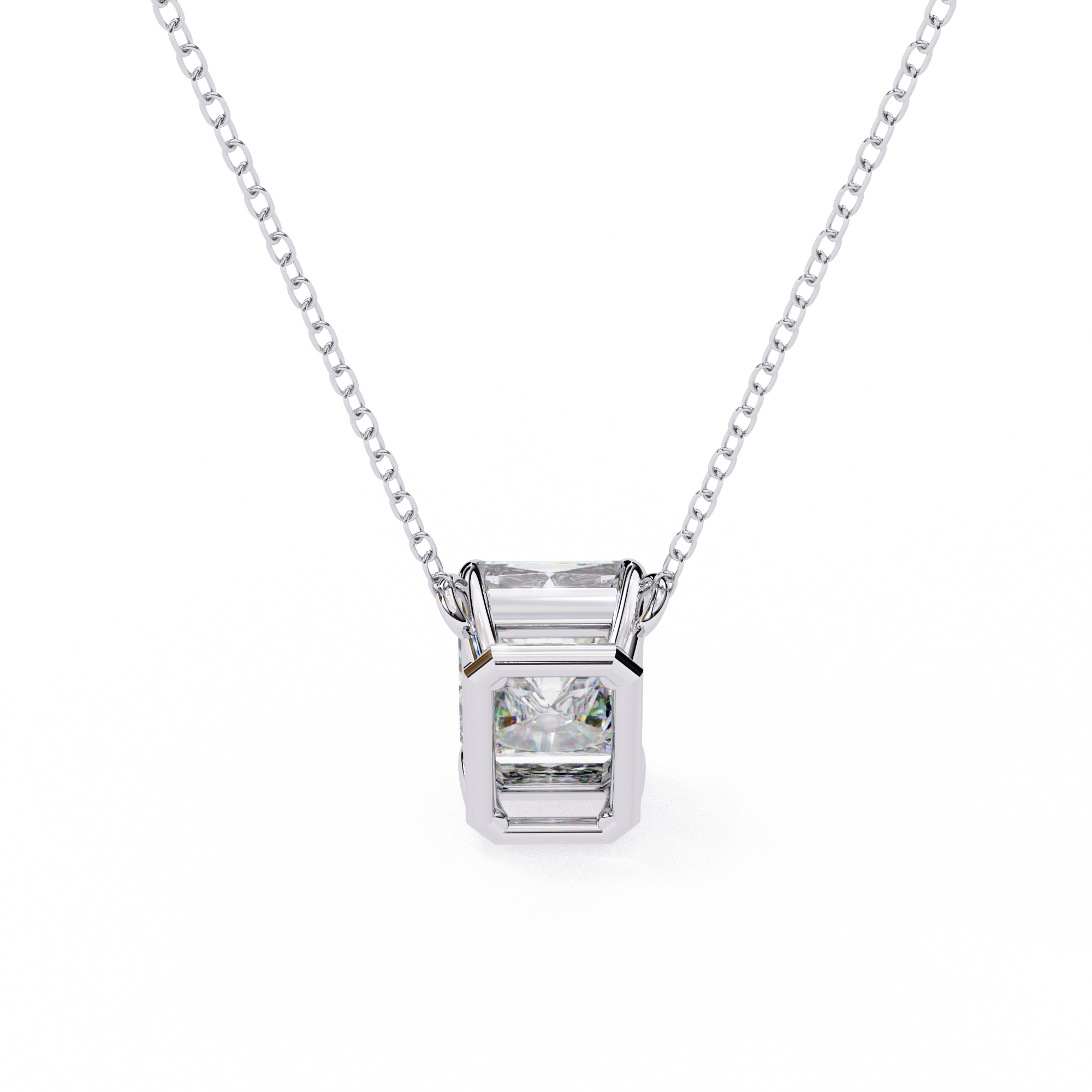 1.03 Carat Emerald Shape Lab-Grown Diamond Pendant Necklace – F Color VS1 Clarity