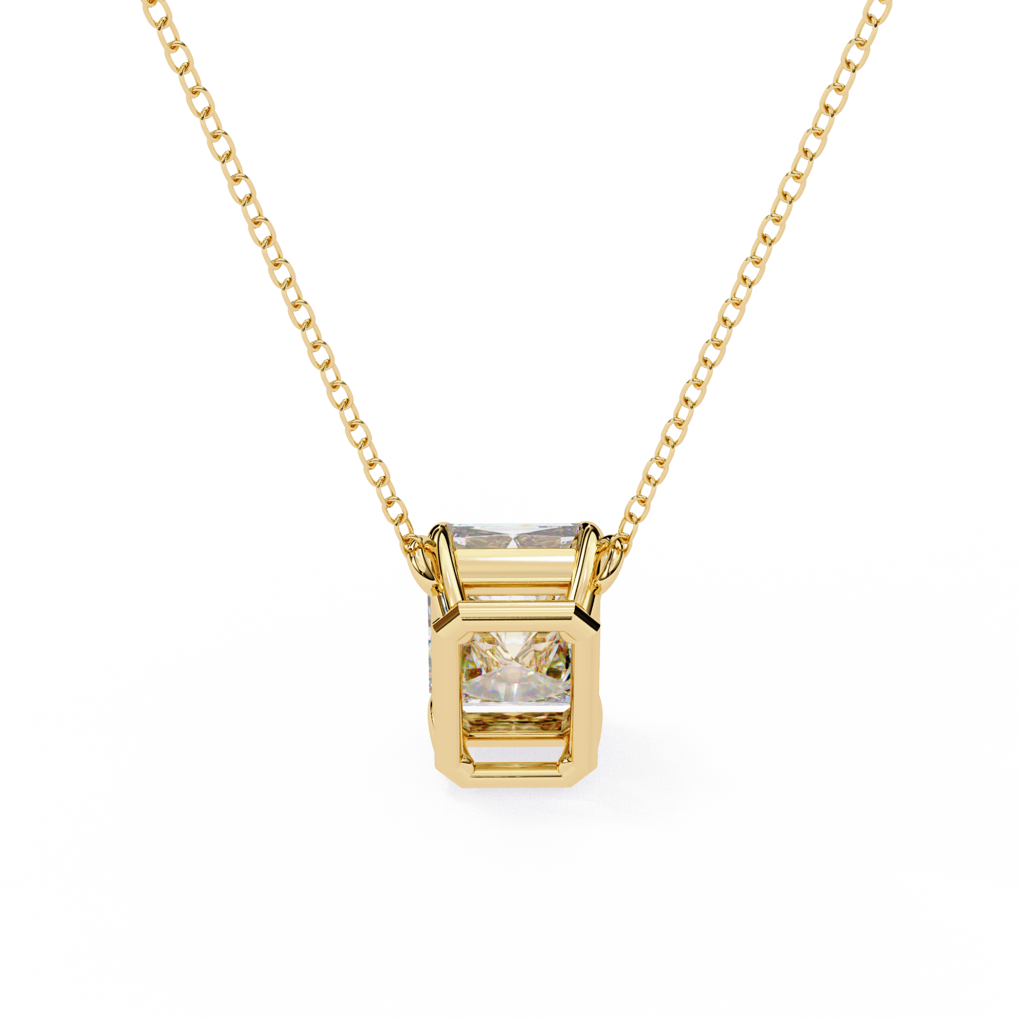 1.03 Carat Emerald Shape Lab-Grown Diamond Pendant Necklace – F Color VS1 Clarity