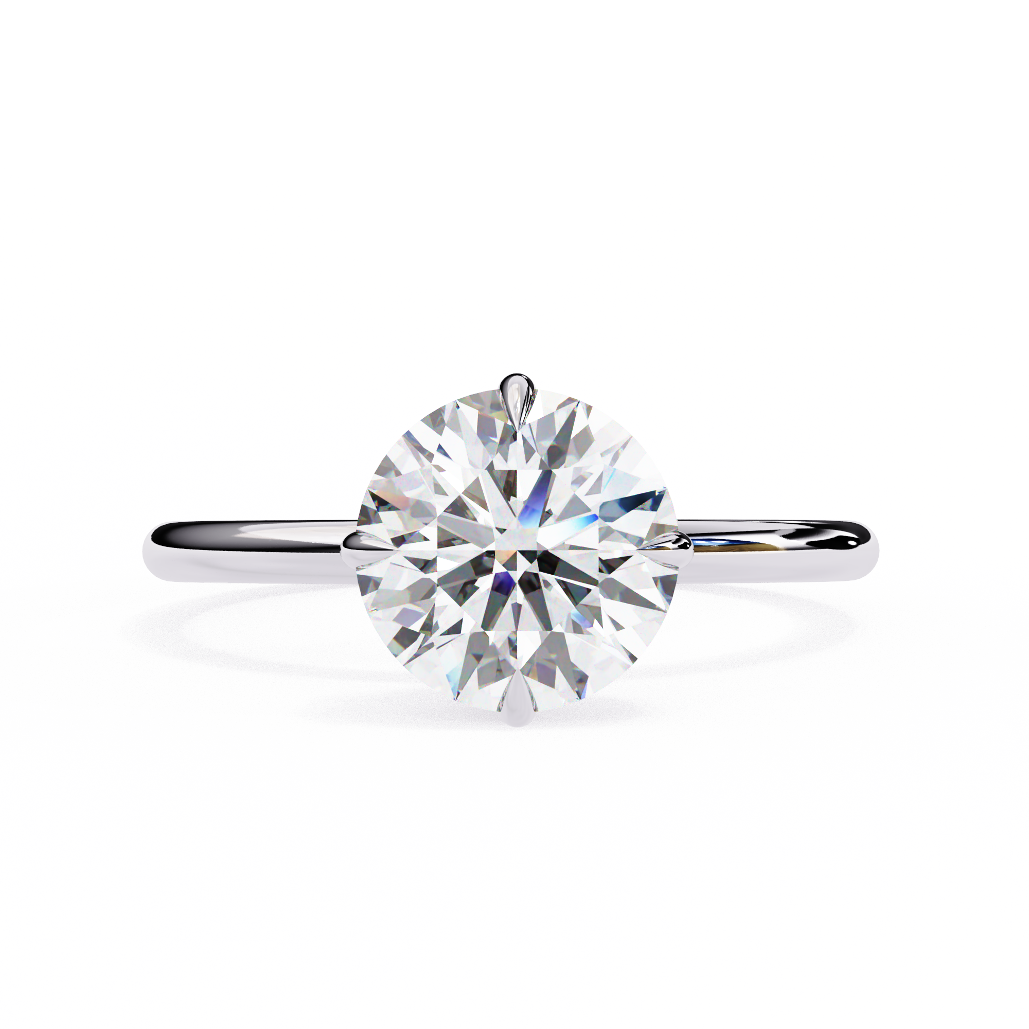 1.92 Carat Round Shape Lab Grown Diamond Solitaire Engagement Ring