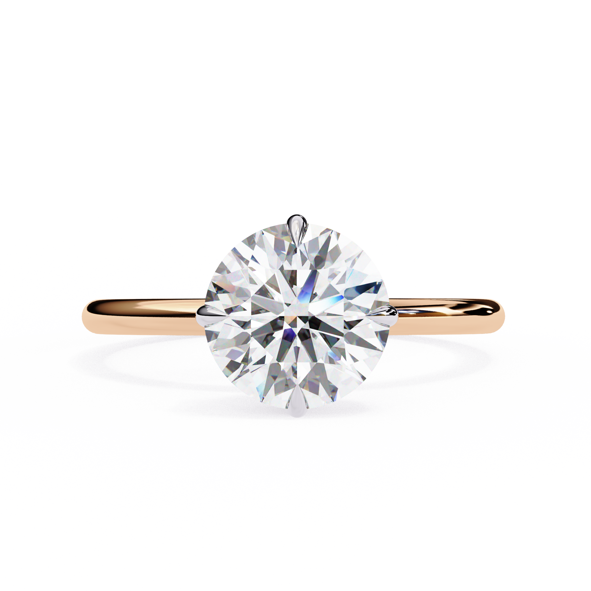 1.92 Carat Round Shape Lab Grown Diamond Solitaire Engagement Ring