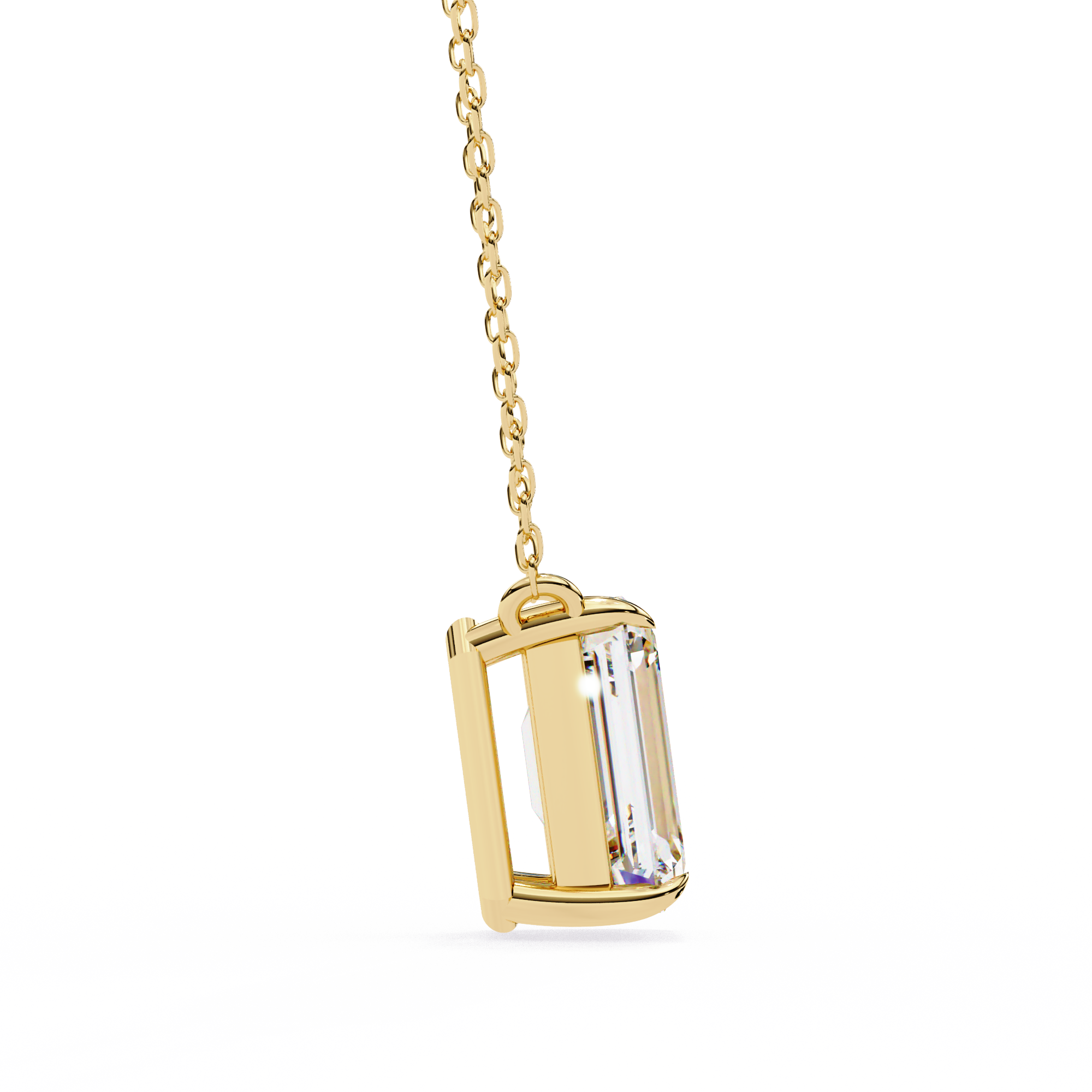 1.03 Carat Emerald Shape Lab-Grown Diamond Pendant Necklace – F Color VS1 Clarity