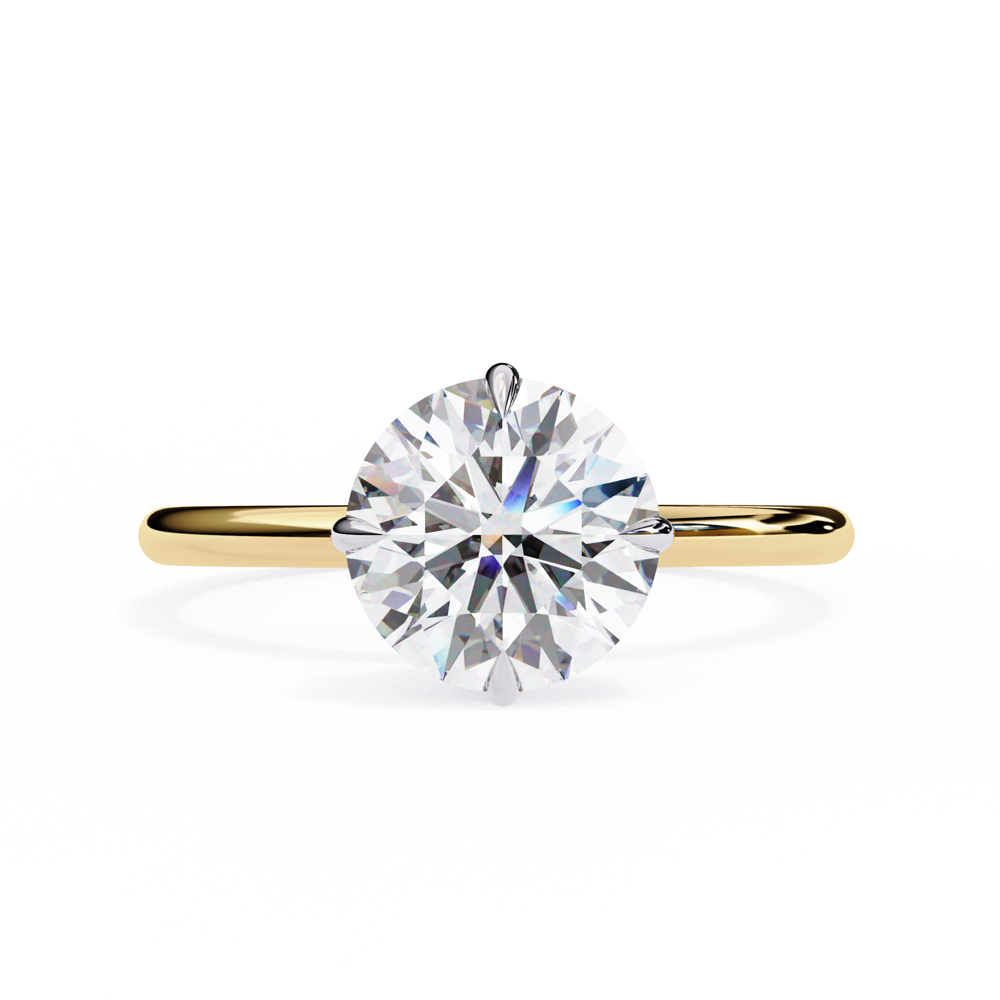 1.92 Carat Round Shape Lab Grown Diamond Solitaire Engagement Ring