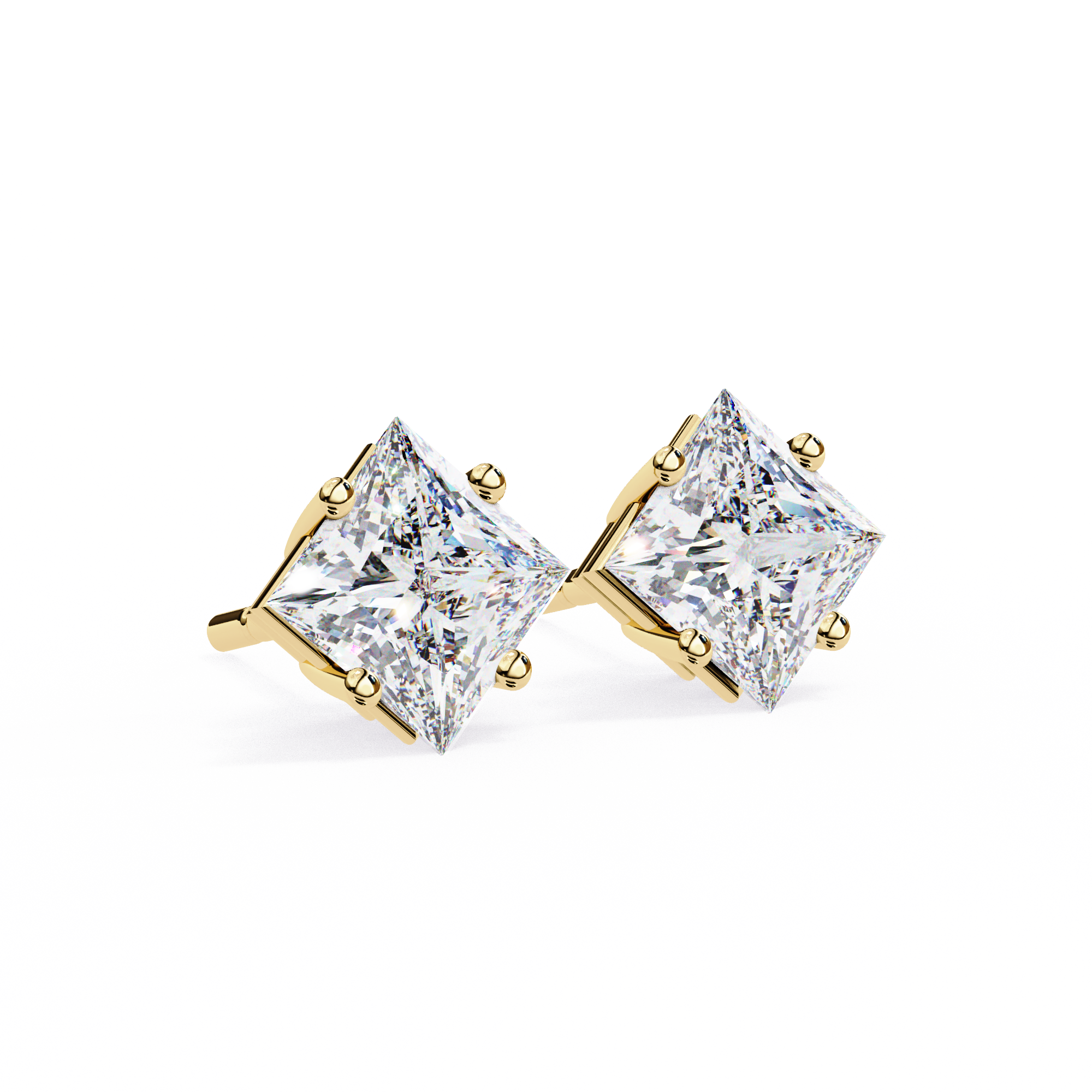 2.39ct Princess Cut Diamond Studs | Solitairekart