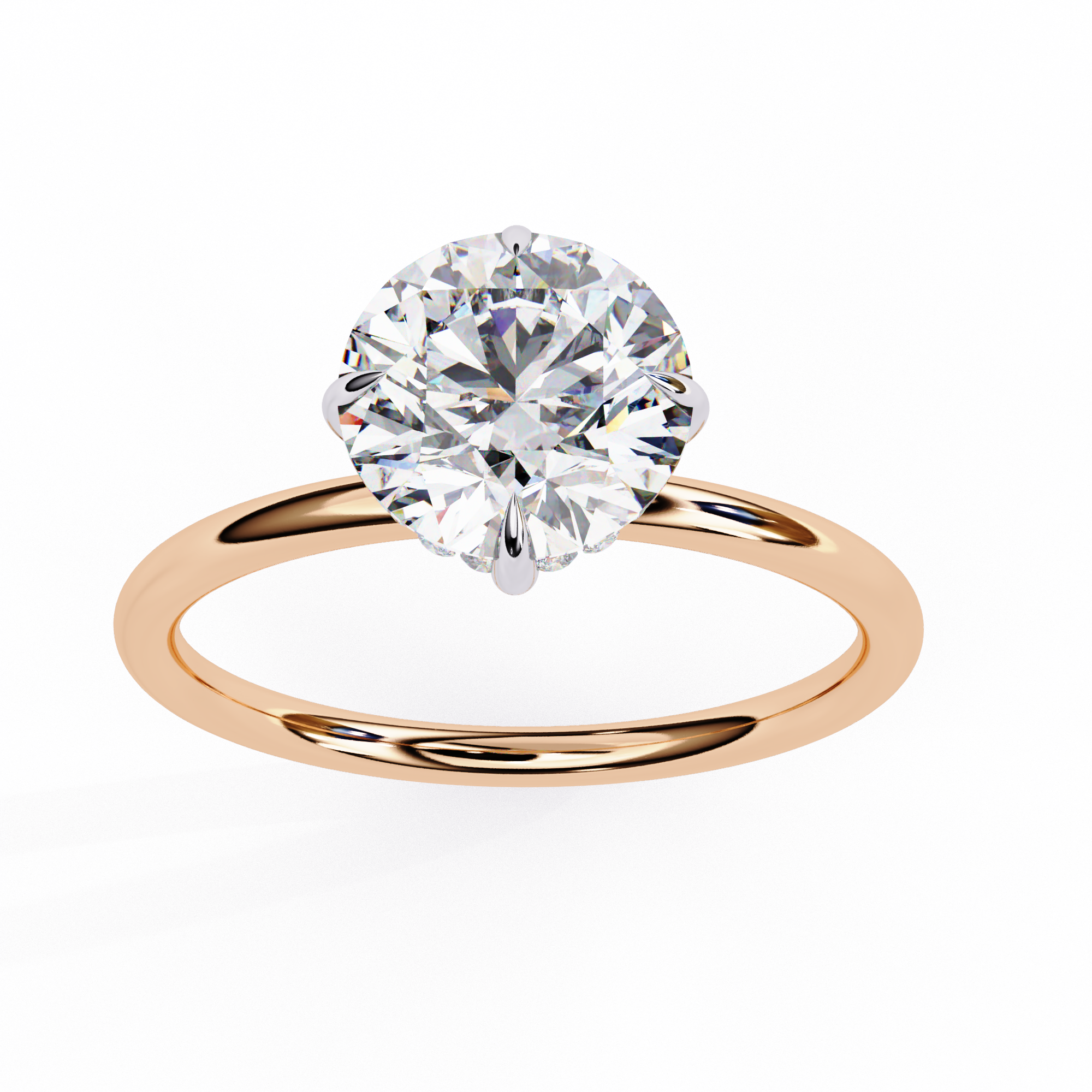 1.92 Carat Round Shape Lab Grown Diamond Solitaire Engagement Ring