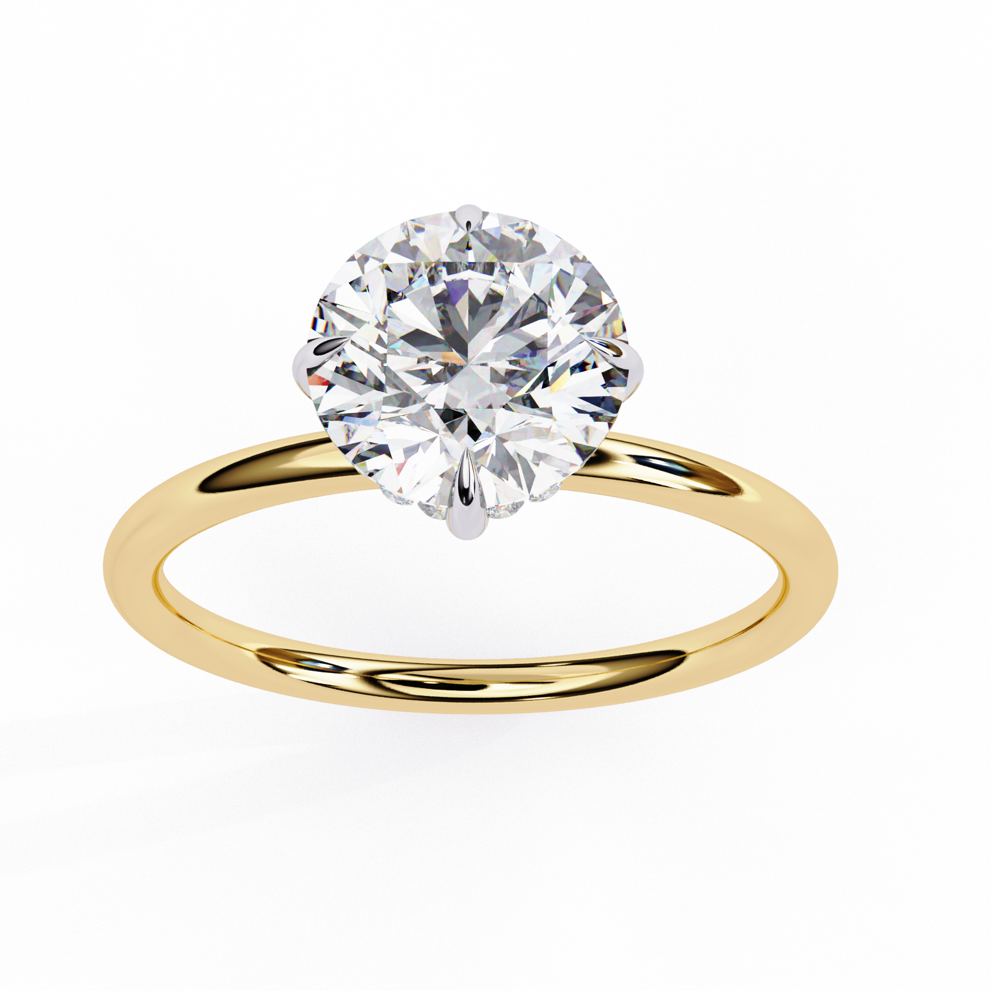 1.92 Carat Round Shape Lab Grown Diamond Solitaire Engagement Ring