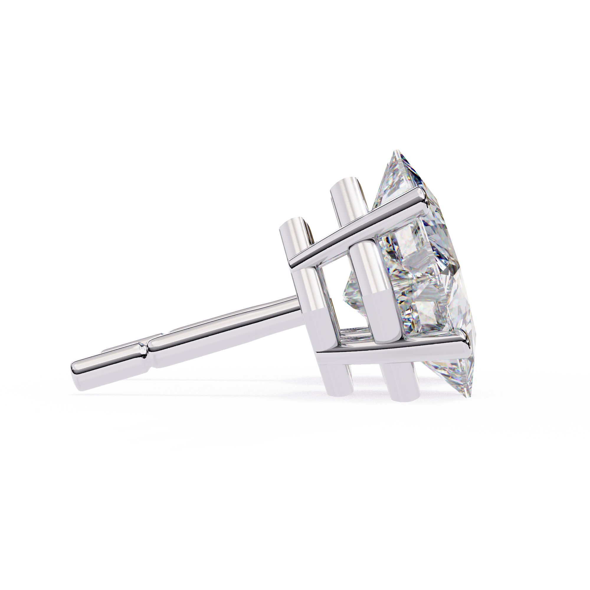 Classic Princess 2.39ct F Color VS2 Clarity Lab-Grown Diamond Stud Earrings