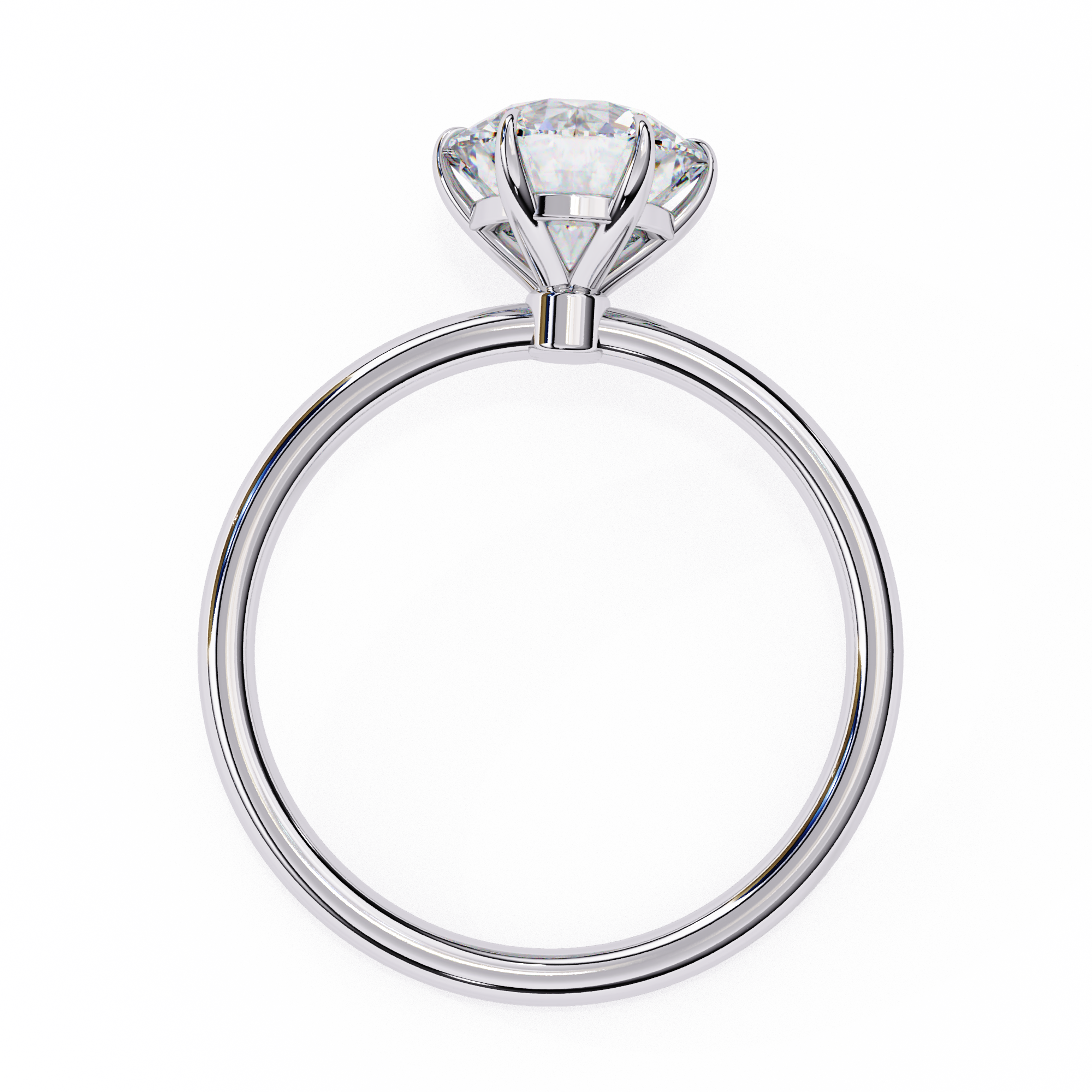 1.92 Carat Round Shape Lab Grown Diamond Solitaire Engagement Ring