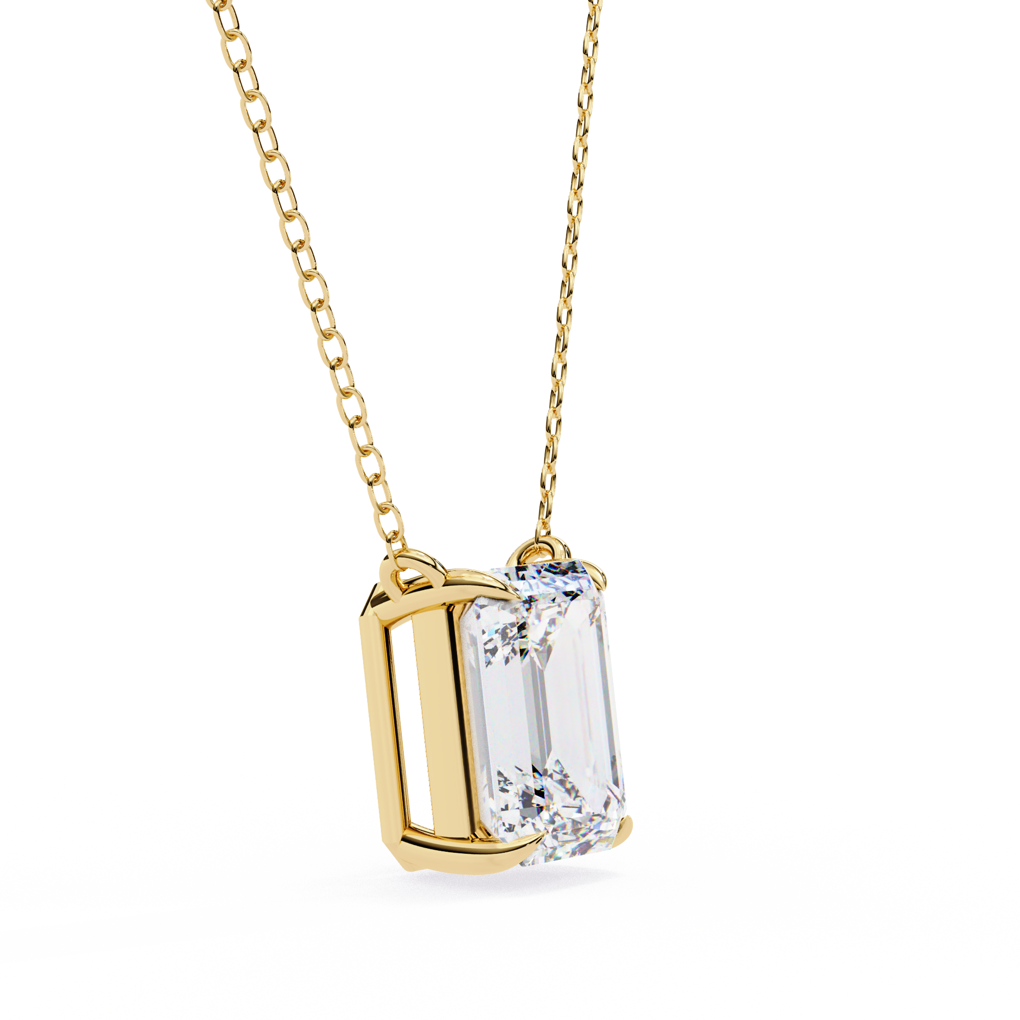 1.03 Carat Emerald Shape Lab-Grown Diamond Pendant Necklace – F Color VS1 Clarity