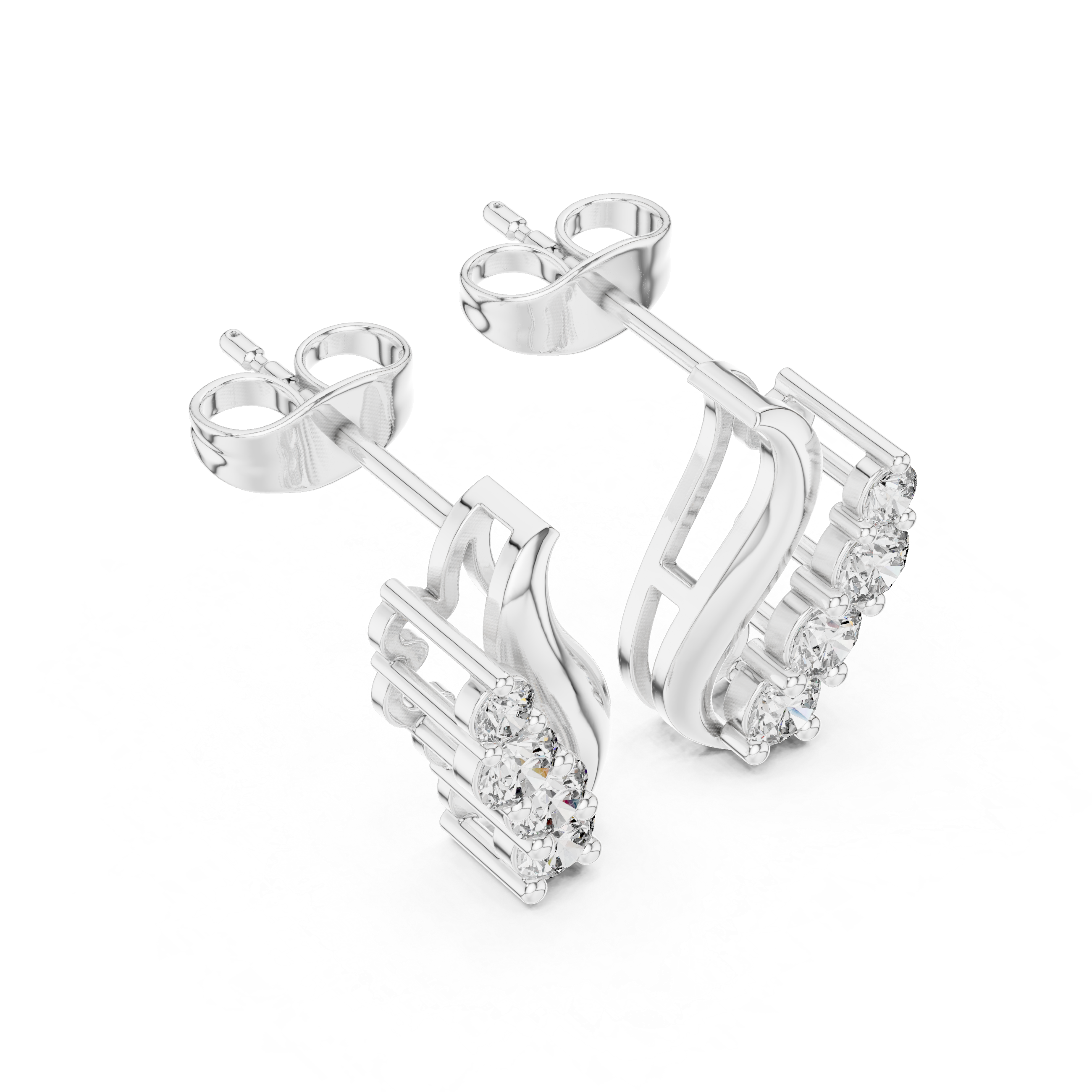 0.57ct Natural Diamond Stud Earrings – EF Color, VS Clarity