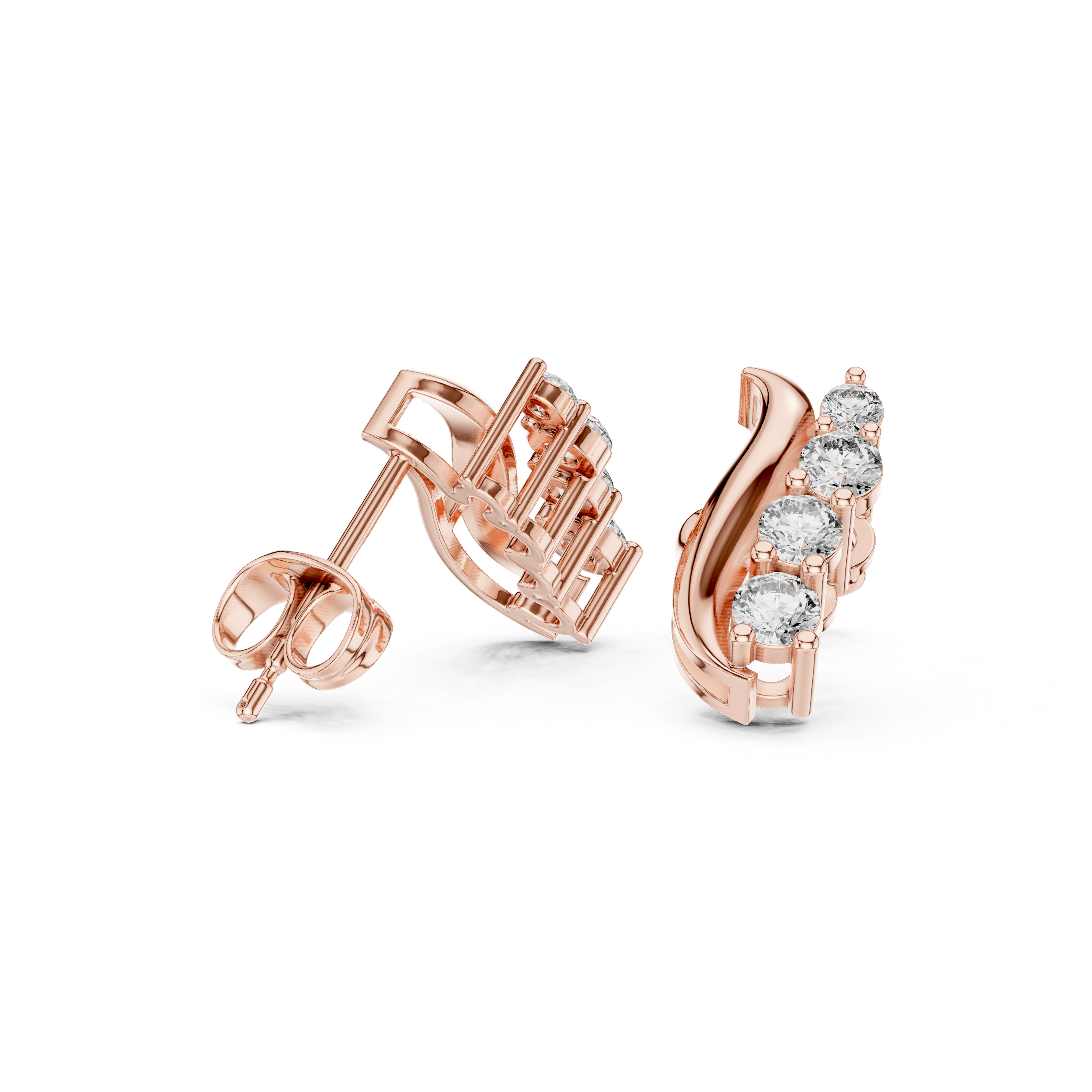 0.57ct Natural Diamond Stud Earrings – EF Color, VS Clarity