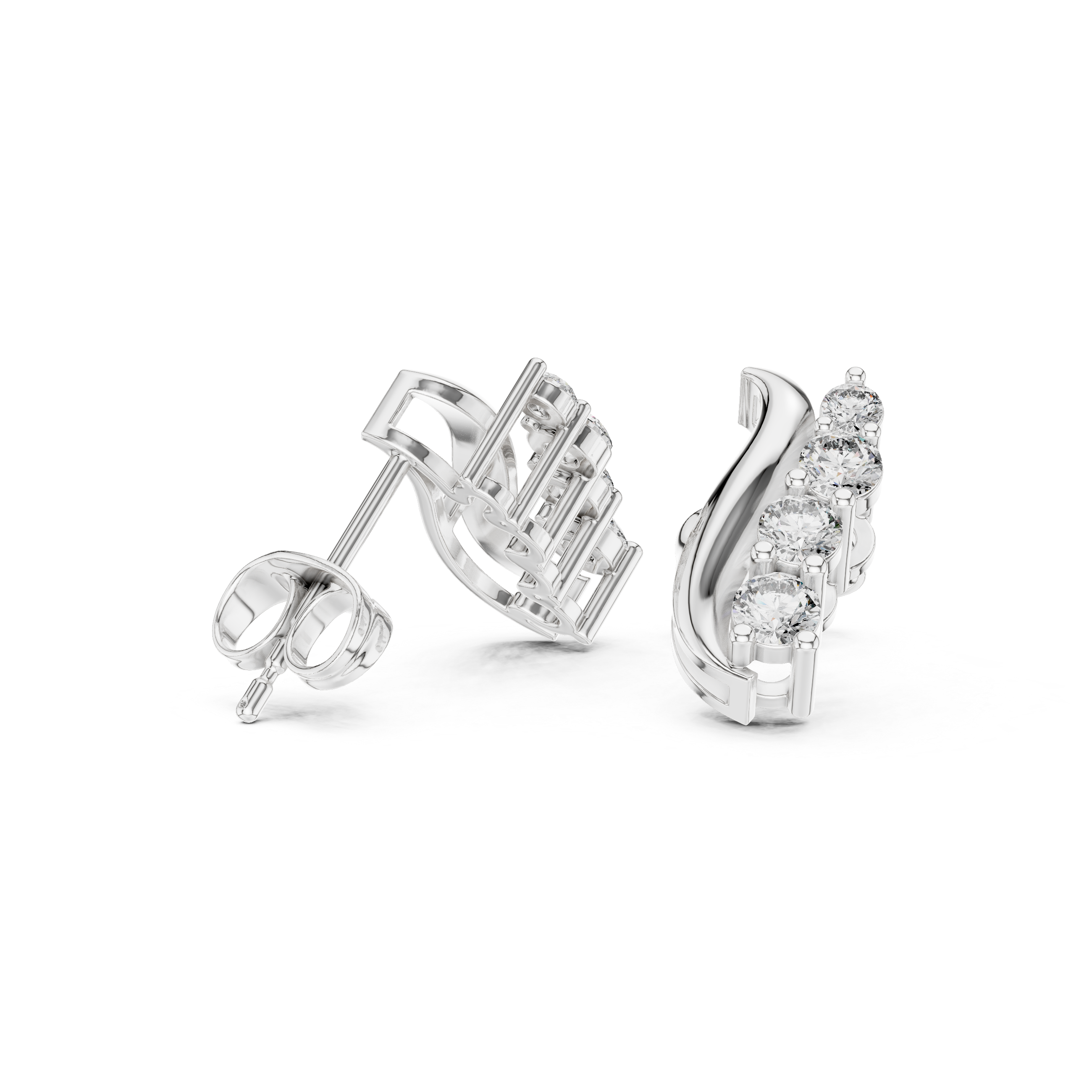 0.57ct Natural Diamond Stud Earrings – EF Color, VS Clarity