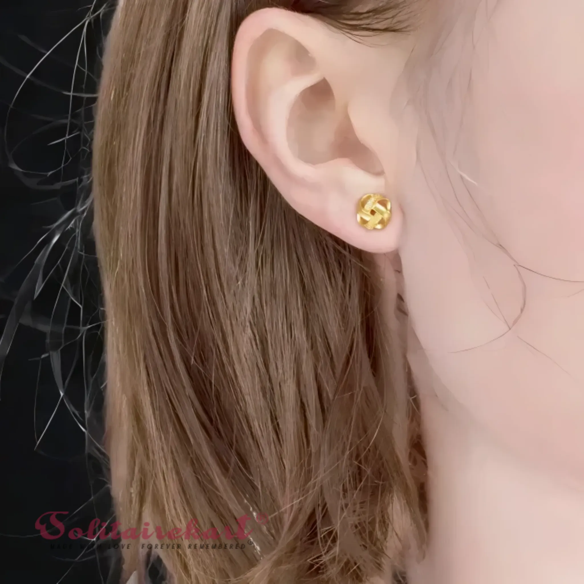 14K Gold 1.51grm Knot Earrings