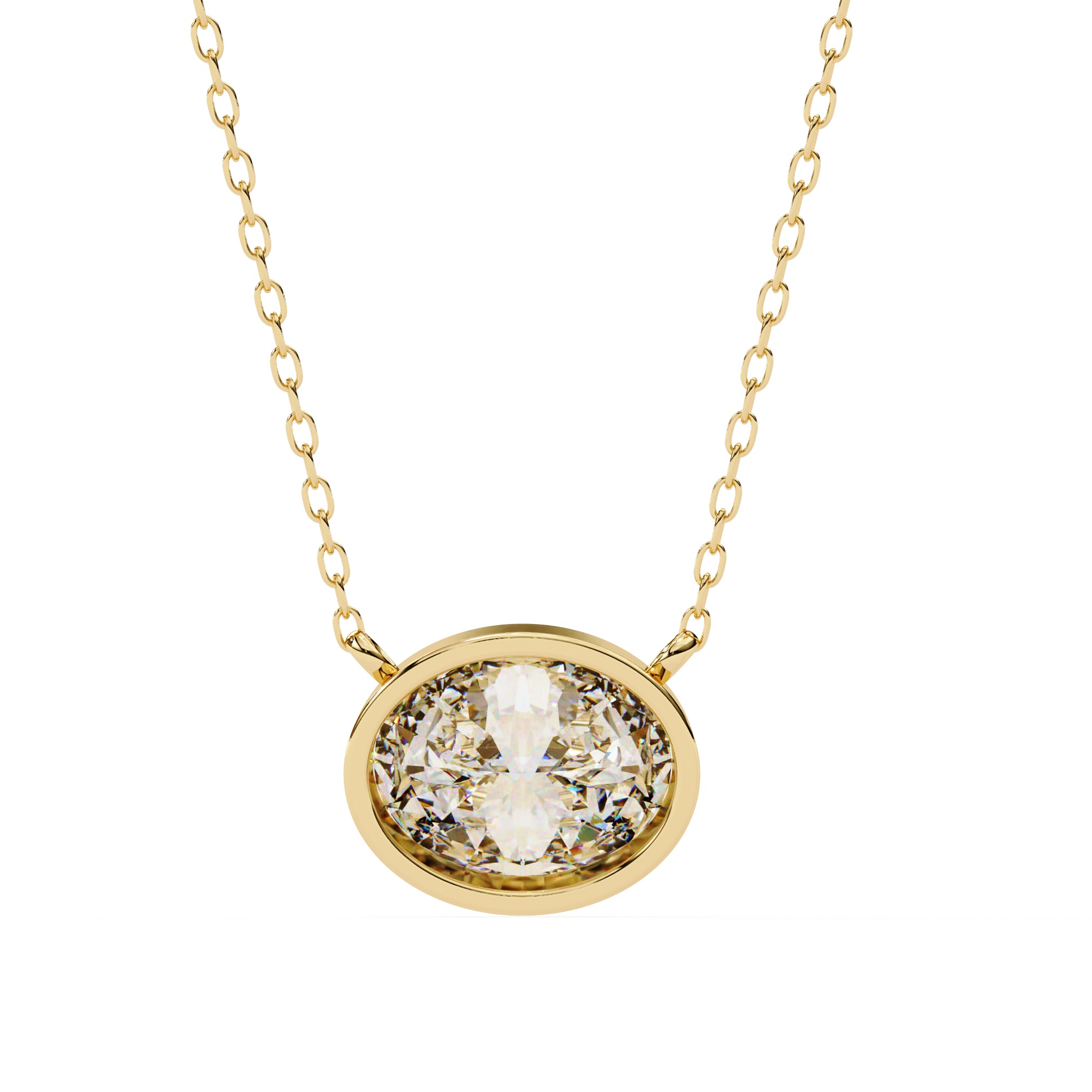 1.55ct F Color VS2 Clarity Oval Shape Lab-Grown Diamond Pendant Necklace – Elegant Brilliance