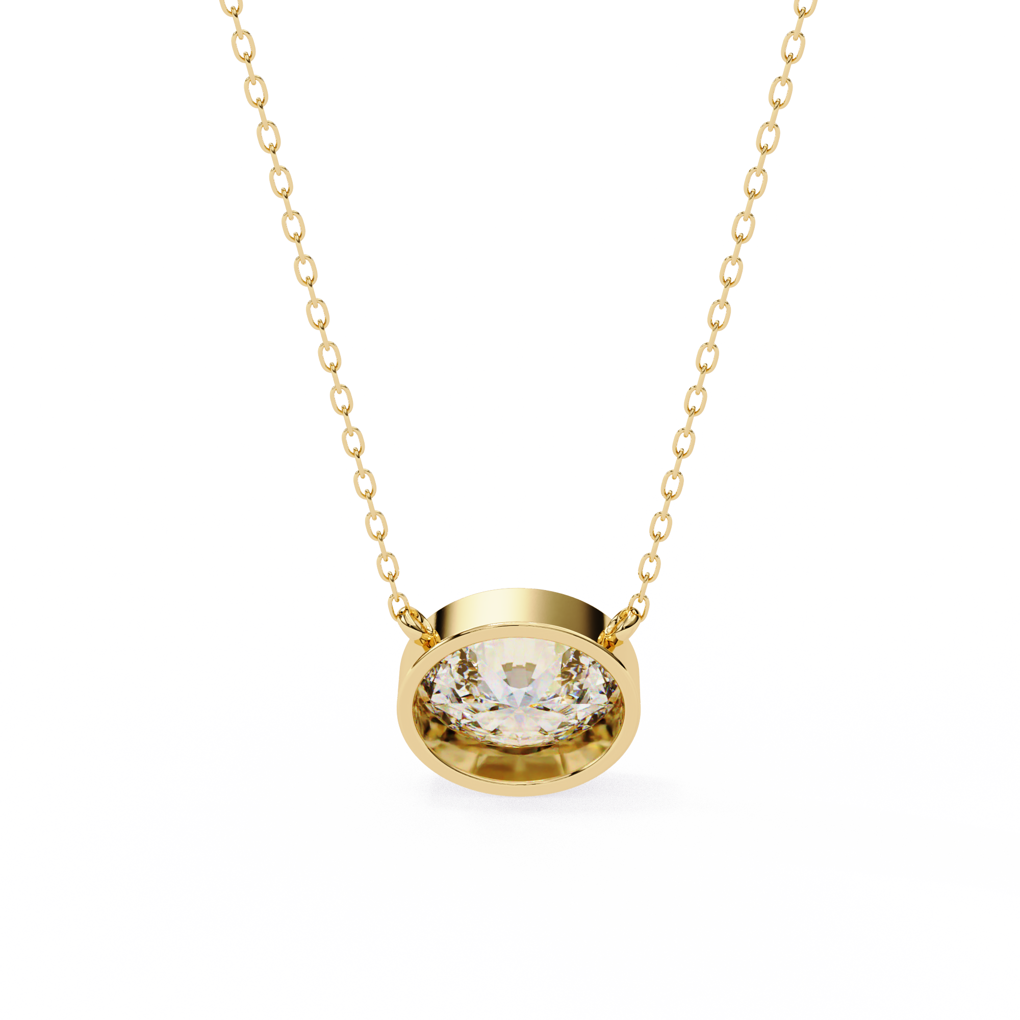 1.55ct F Color VS2 Clarity Oval Shape Lab-Grown Diamond Pendant Necklace – Elegant Brilliance