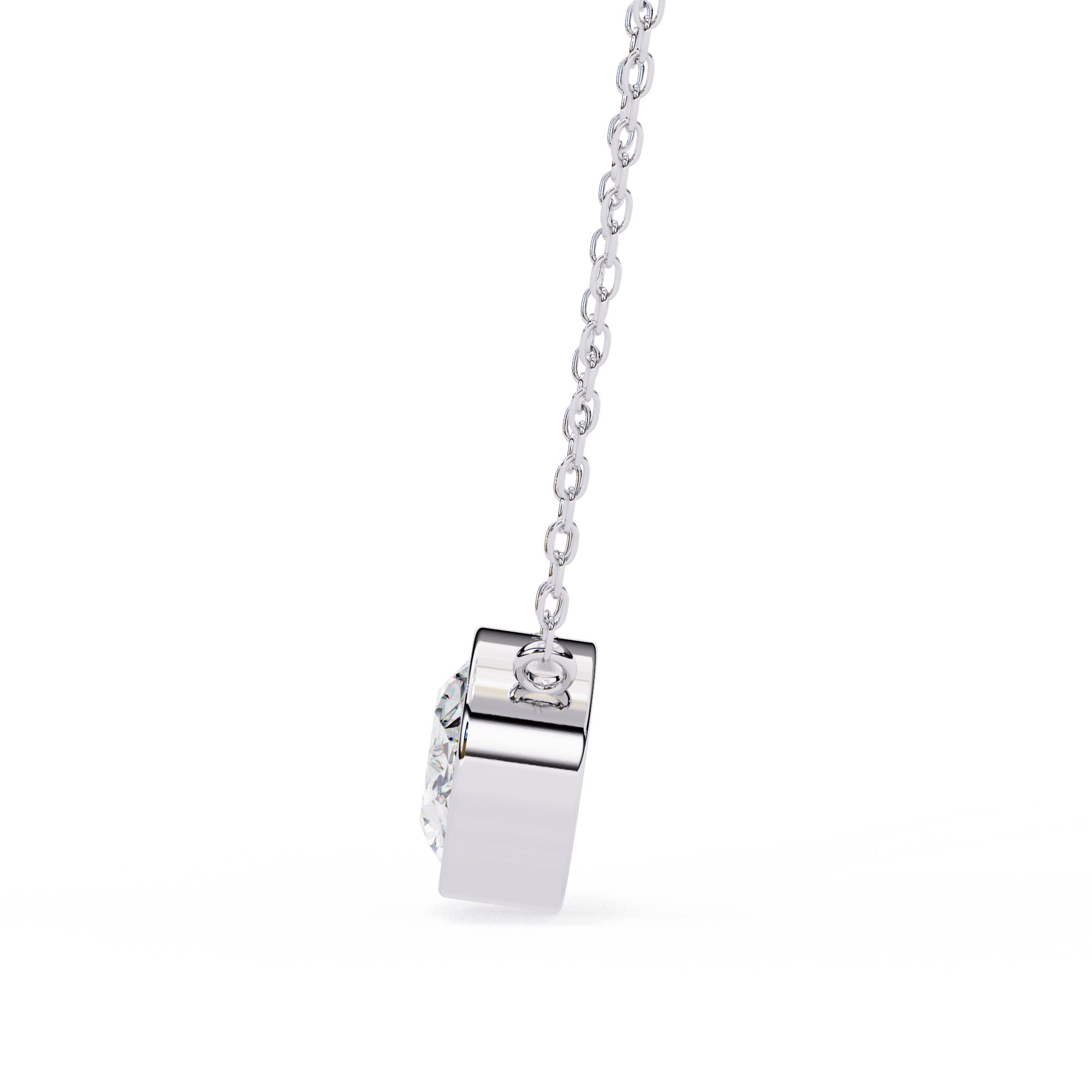 1.55ct F Color VS2 Clarity Oval Shape Lab-Grown Diamond Pendant Necklace – Elegant Brilliance