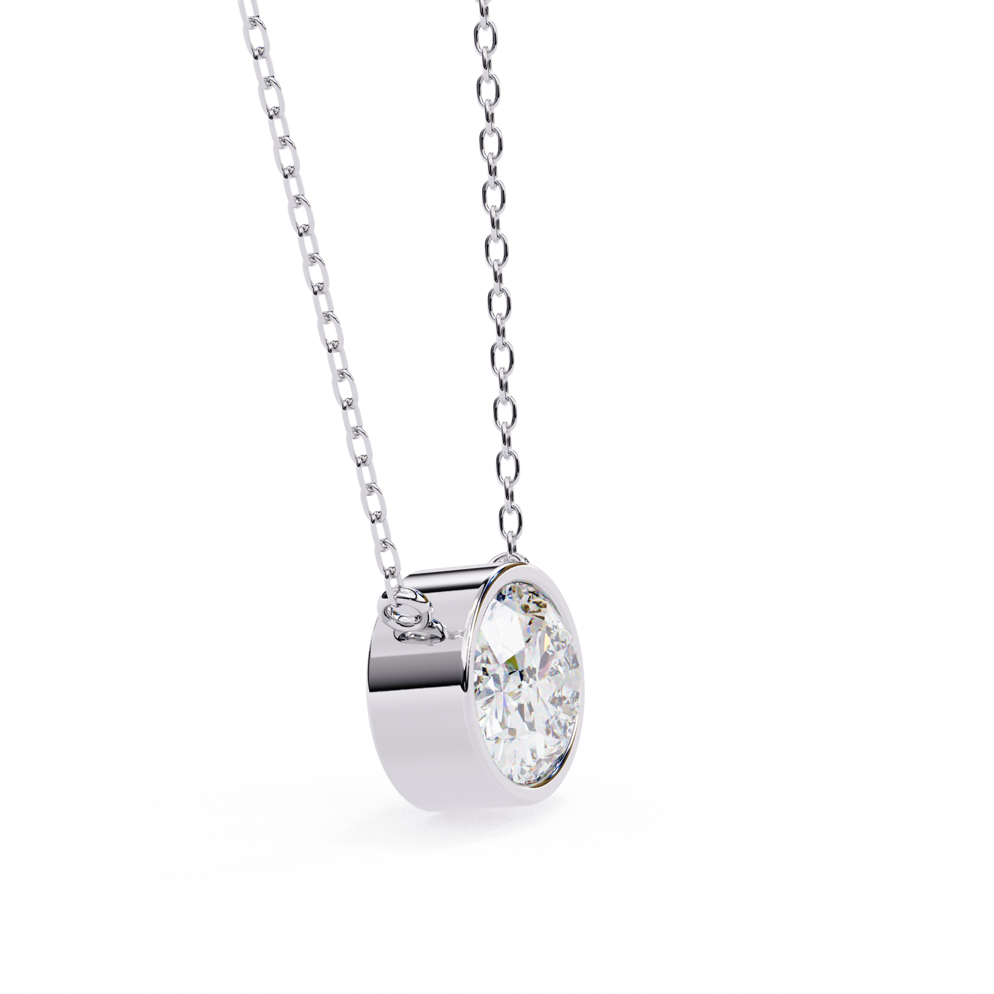 1.55ct F Color VS2 Clarity Oval Shape Lab-Grown Diamond Pendant Necklace – Elegant Brilliance