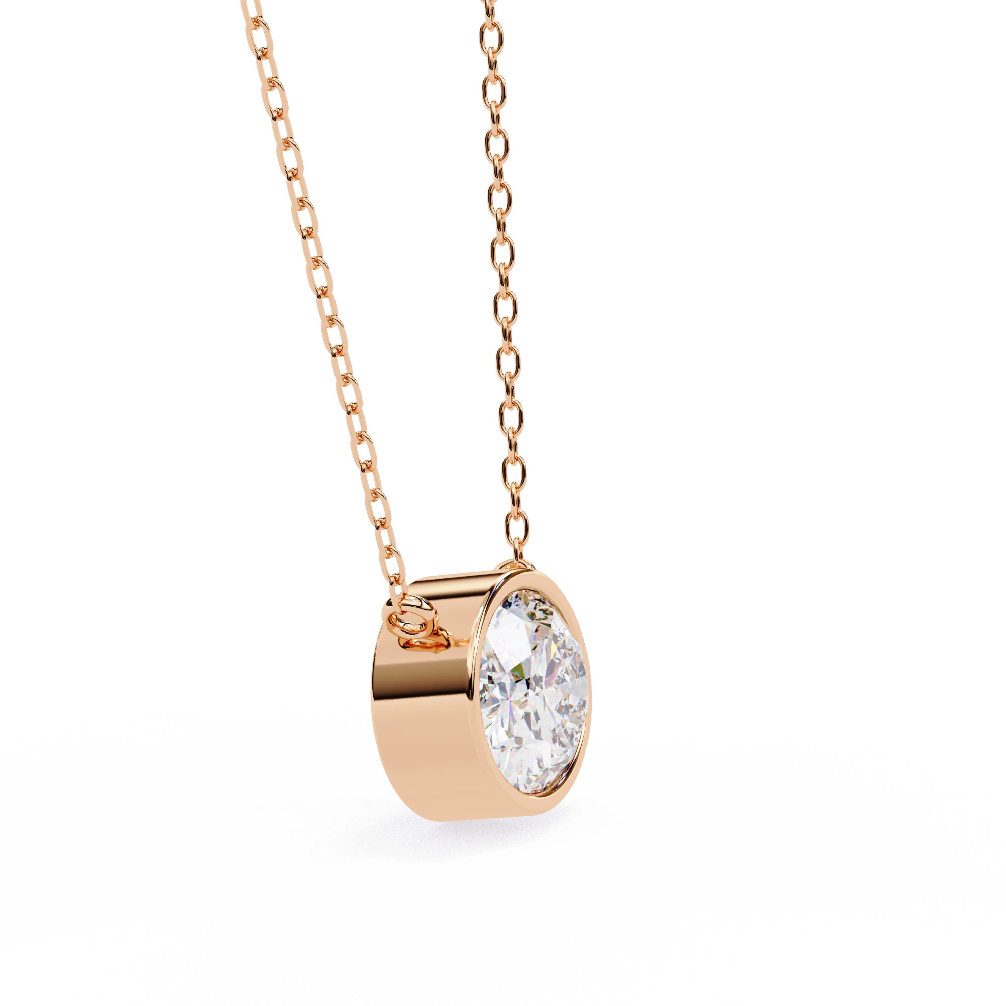 1.55ct F Color VS2 Clarity Oval Shape Lab-Grown Diamond Pendant Necklace – Elegant Brilliance