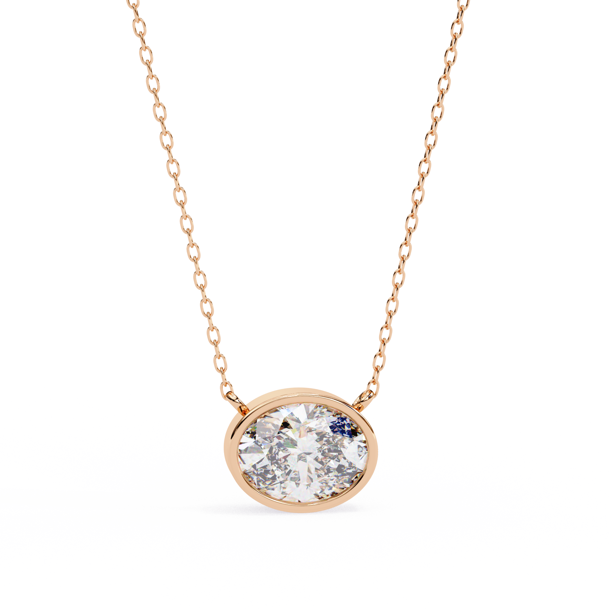 1.55ct F Color VS2 Clarity Oval Shape Lab-Grown Diamond Pendant Necklace – Elegant Brilliance