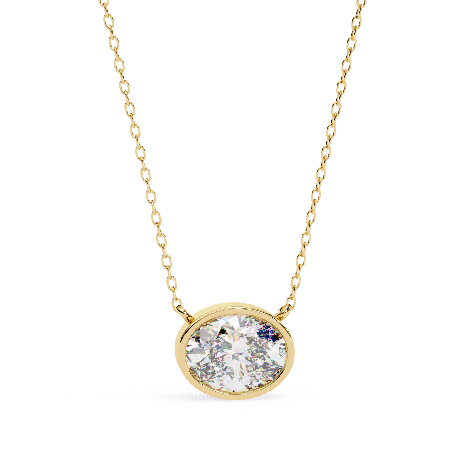 1.55ct F Color VS2 Clarity Oval Shape Lab-Grown Diamond Pendant Necklace – Elegant Brilliance