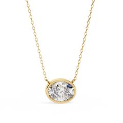 1.55ct F Color VS2 Clarity Oval Shape Lab-Grown Diamond Pendant Necklace – Elegant Brilliance