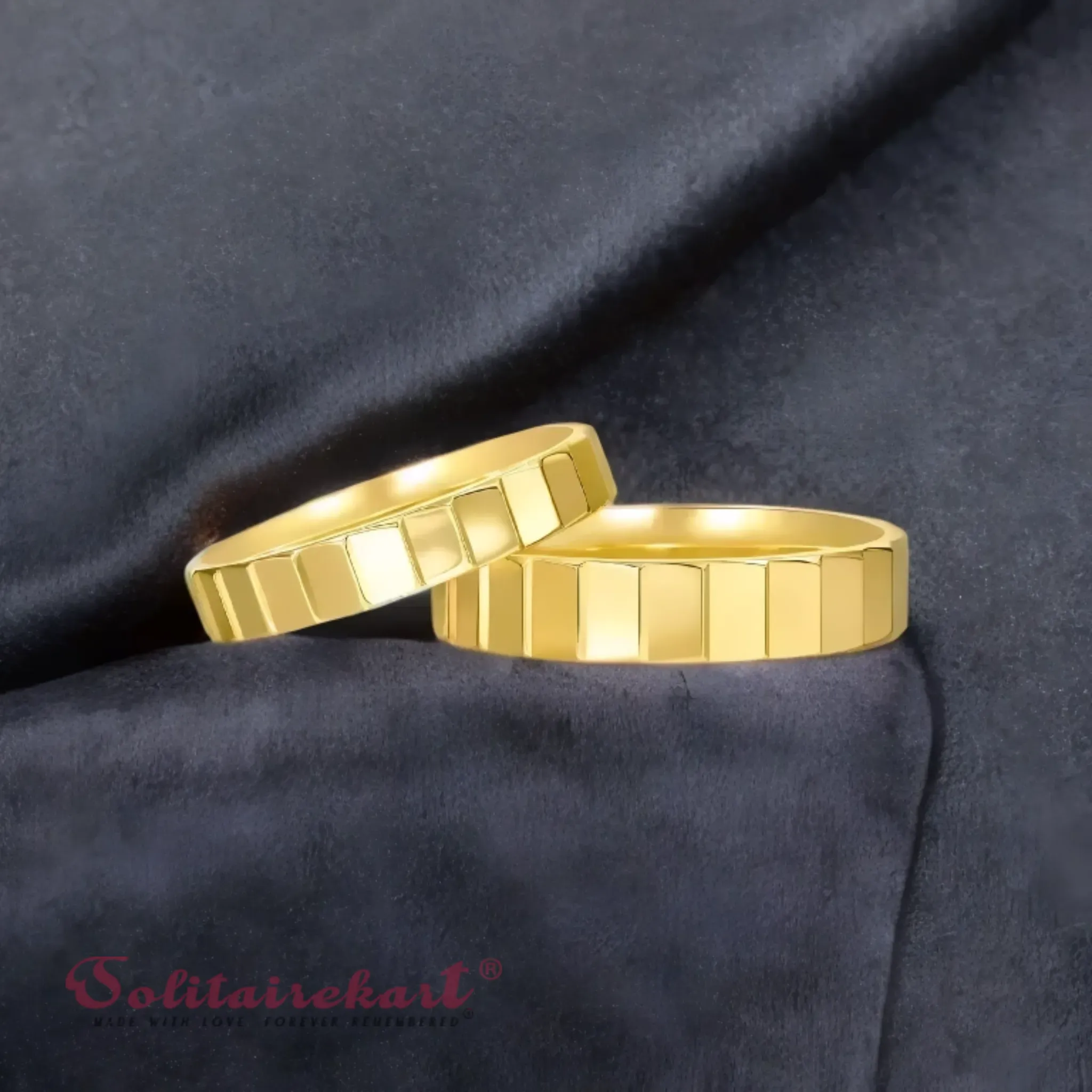 14K 5.17Grams Gold Couple Rings – Elegant Band Design