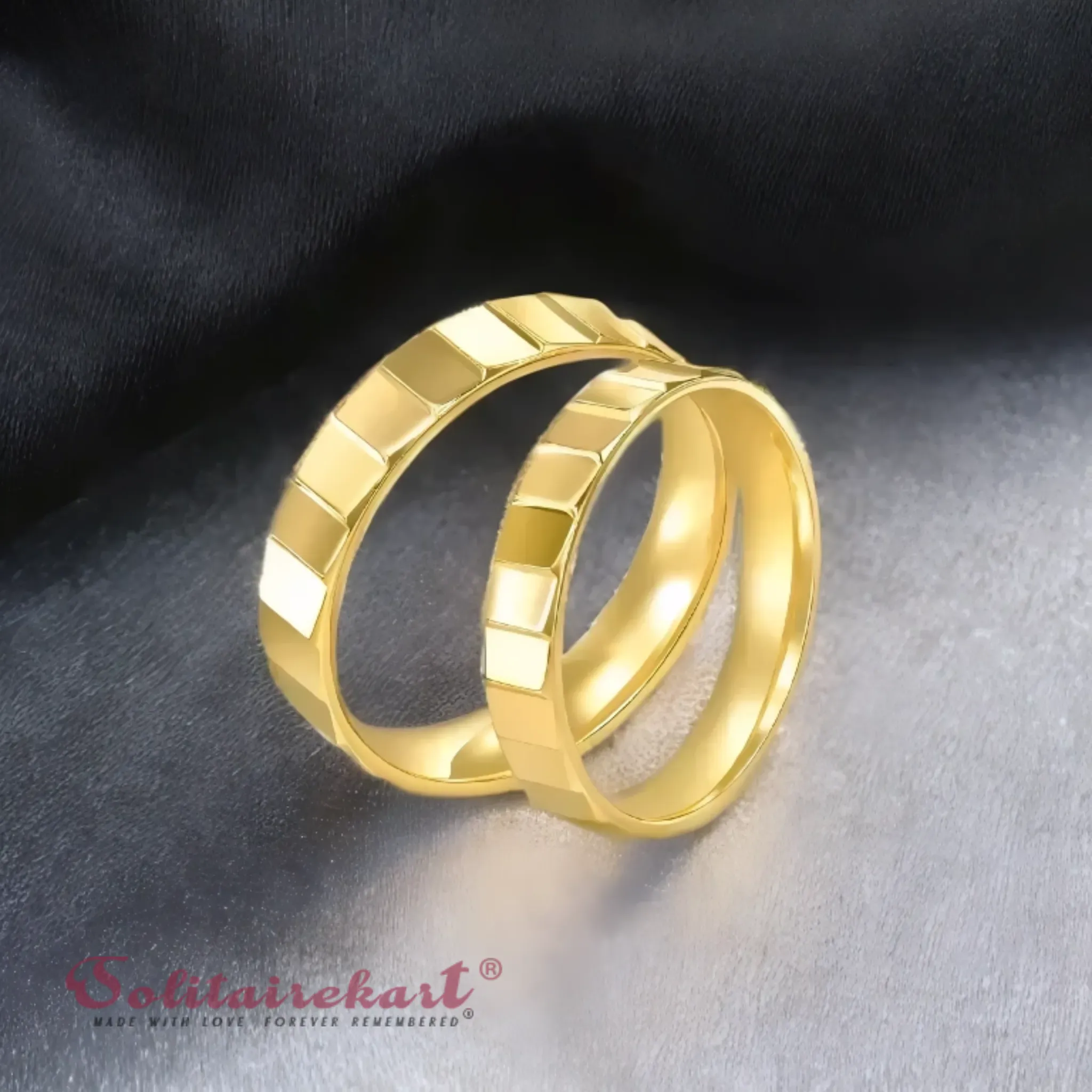14K 5.17Grams Gold Couple Rings – Elegant Band Design
