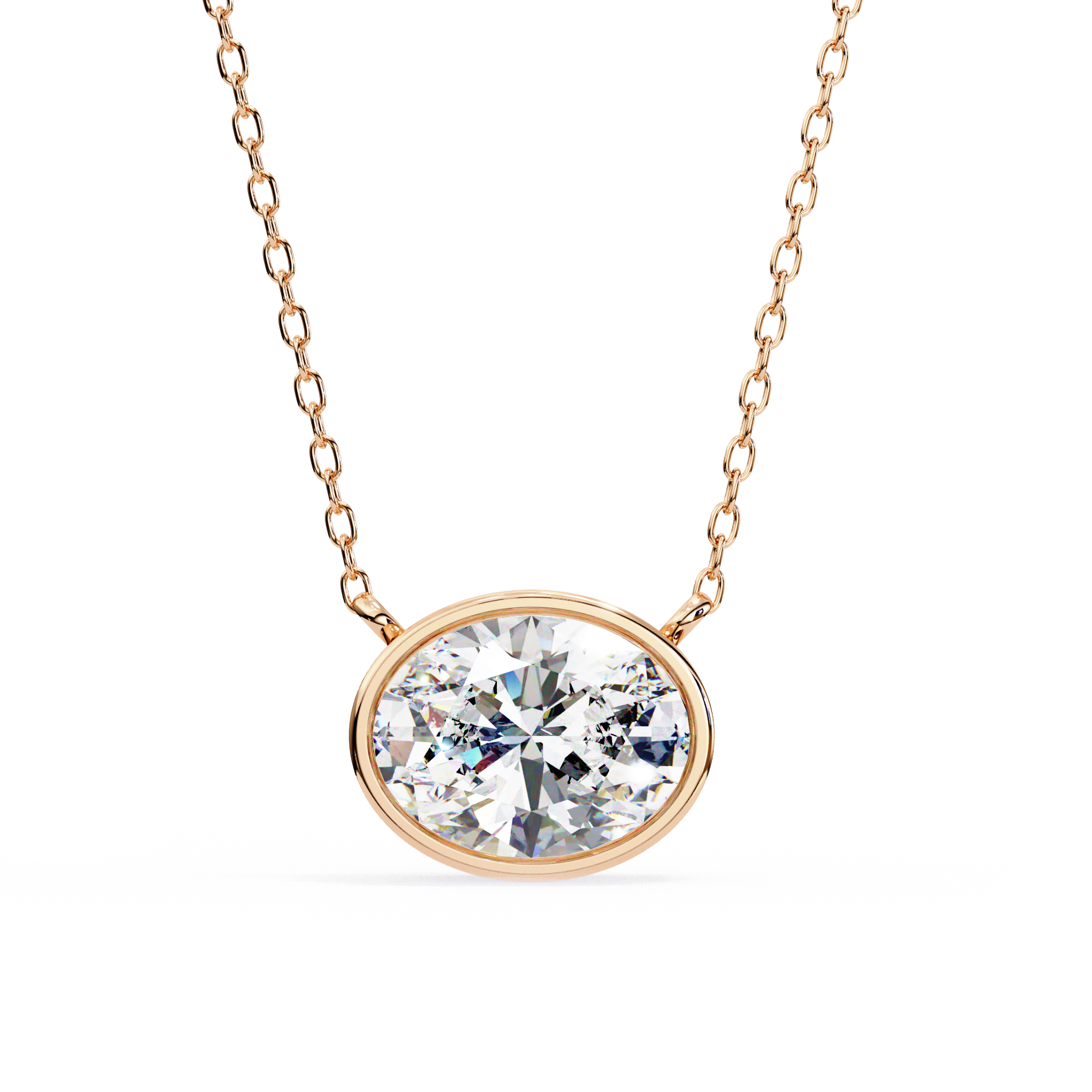 1.55ct F Color VS2 Clarity Oval Shape Lab-Grown Diamond Pendant Necklace – Elegant Brilliance