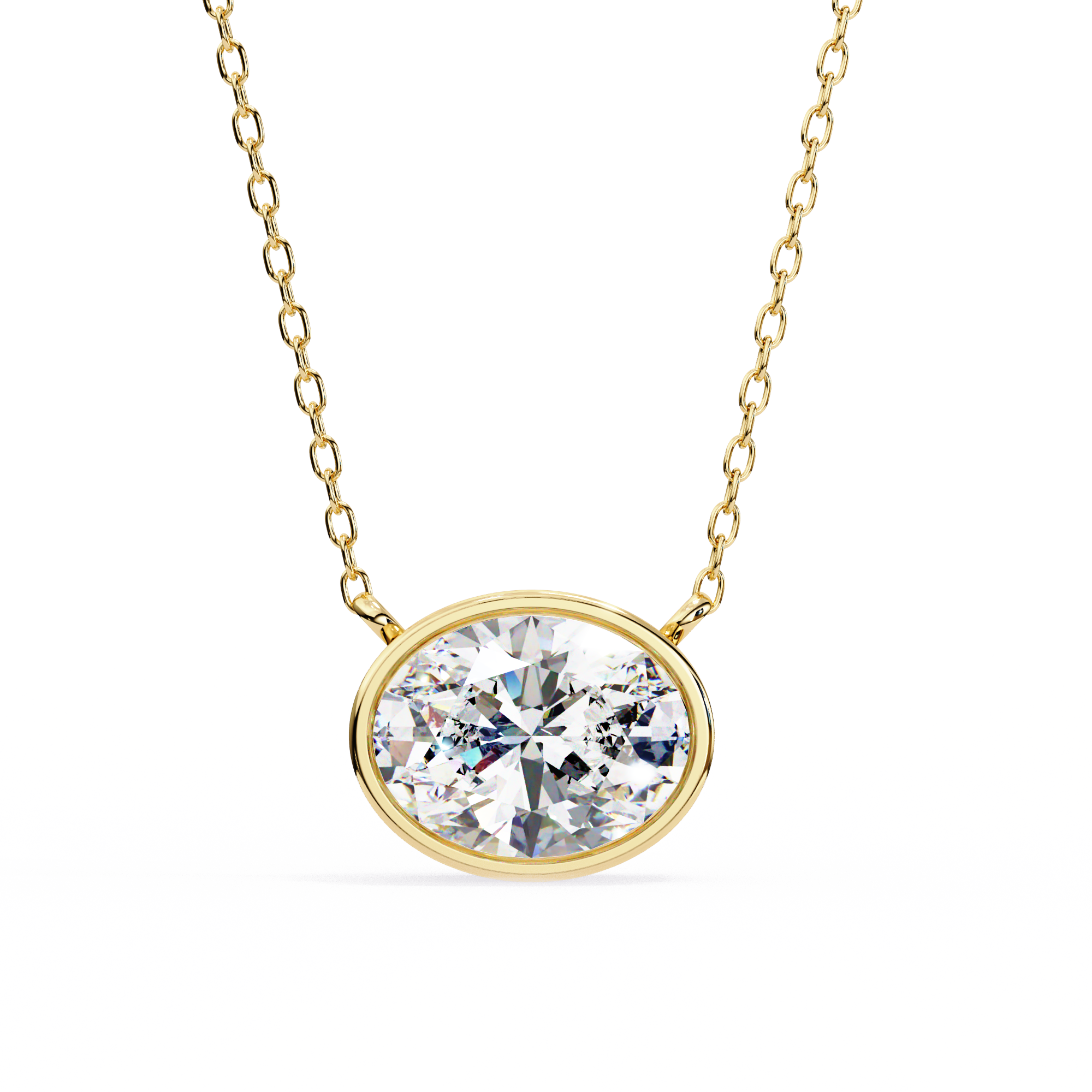 1.55ct F Color VS2 Clarity Oval Shape Lab-Grown Diamond Pendant Necklace – Elegant Brilliance
