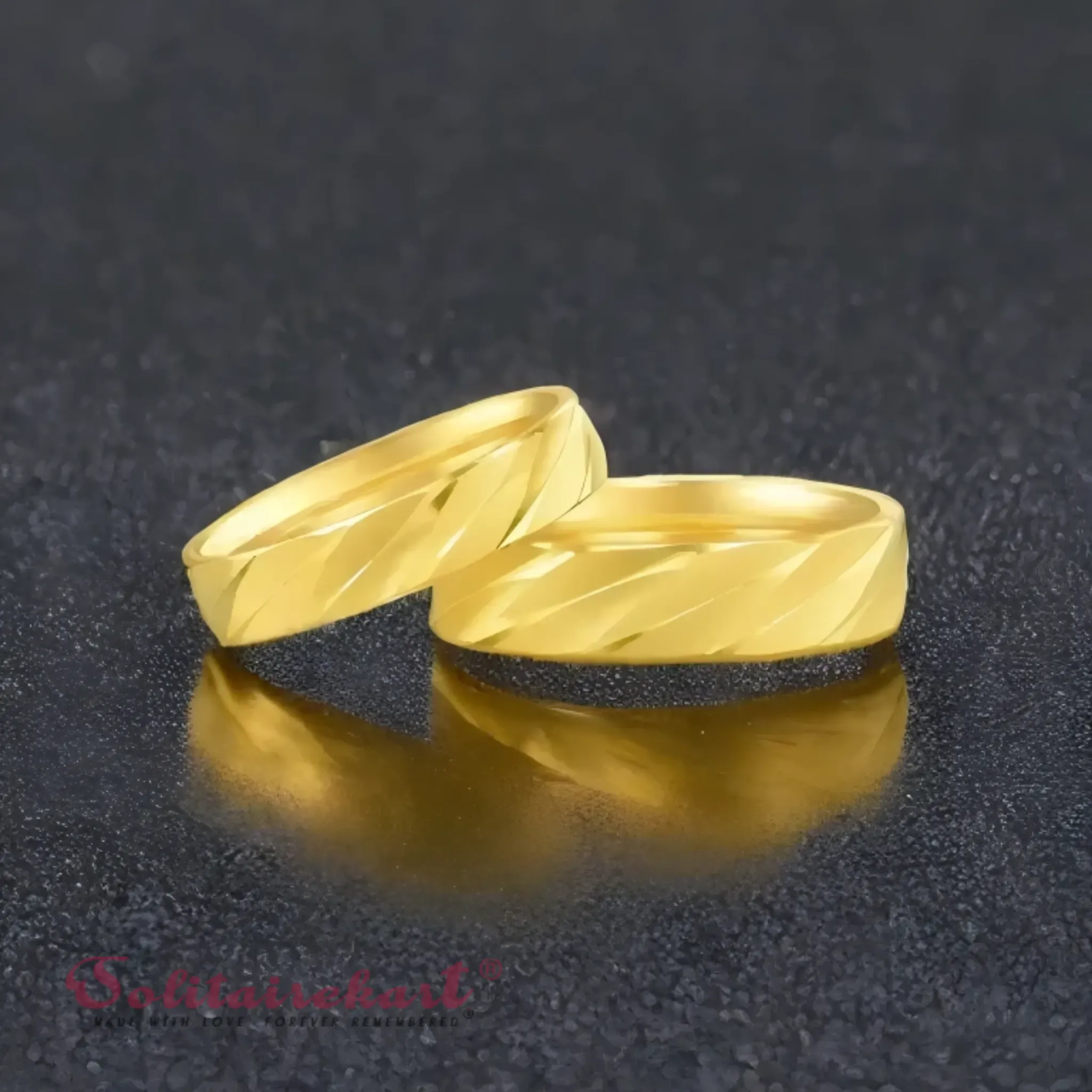 14K 5.20Grams Gold Couple Rings – Elegant Band Design