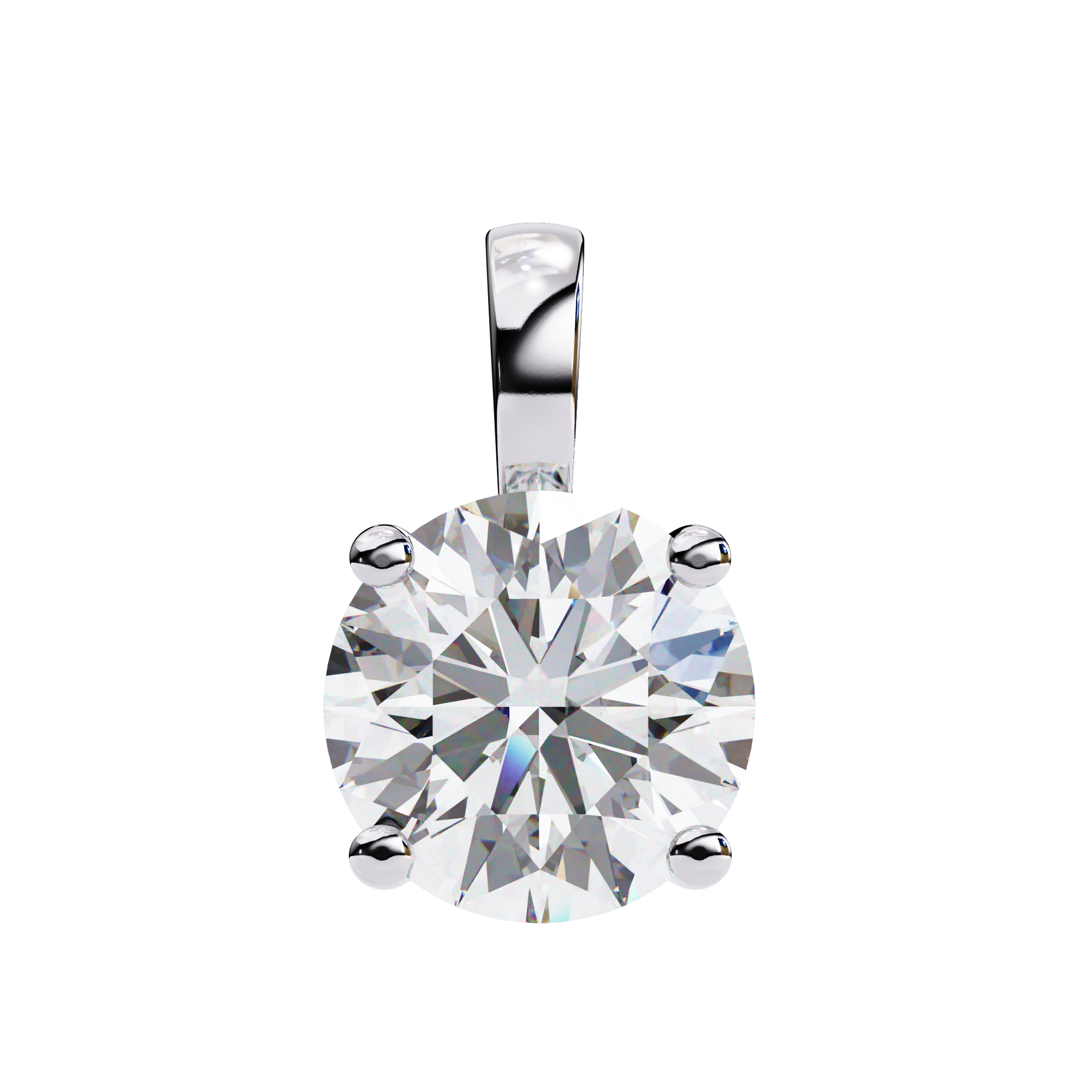 3.01 Carat Round Shape Lab-Grown Diamond Pendant Necklace – F Color VS1 Clarity