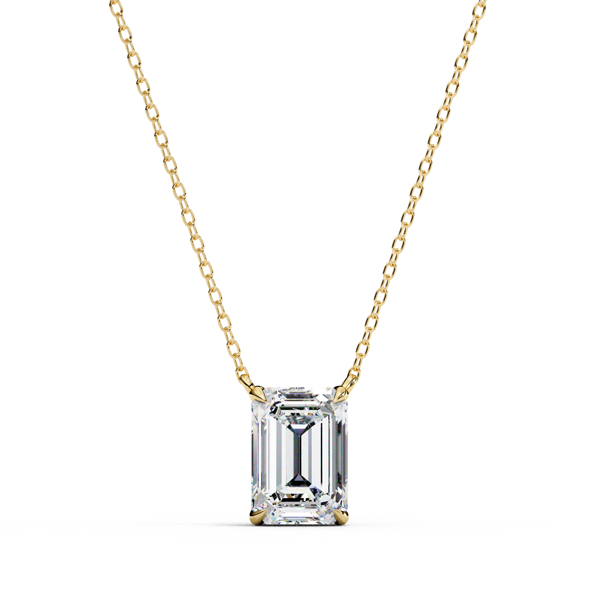 1.03 Carat Emerald Shape Lab-Grown Diamond Pendant Necklace – F Color VS1 Clarity