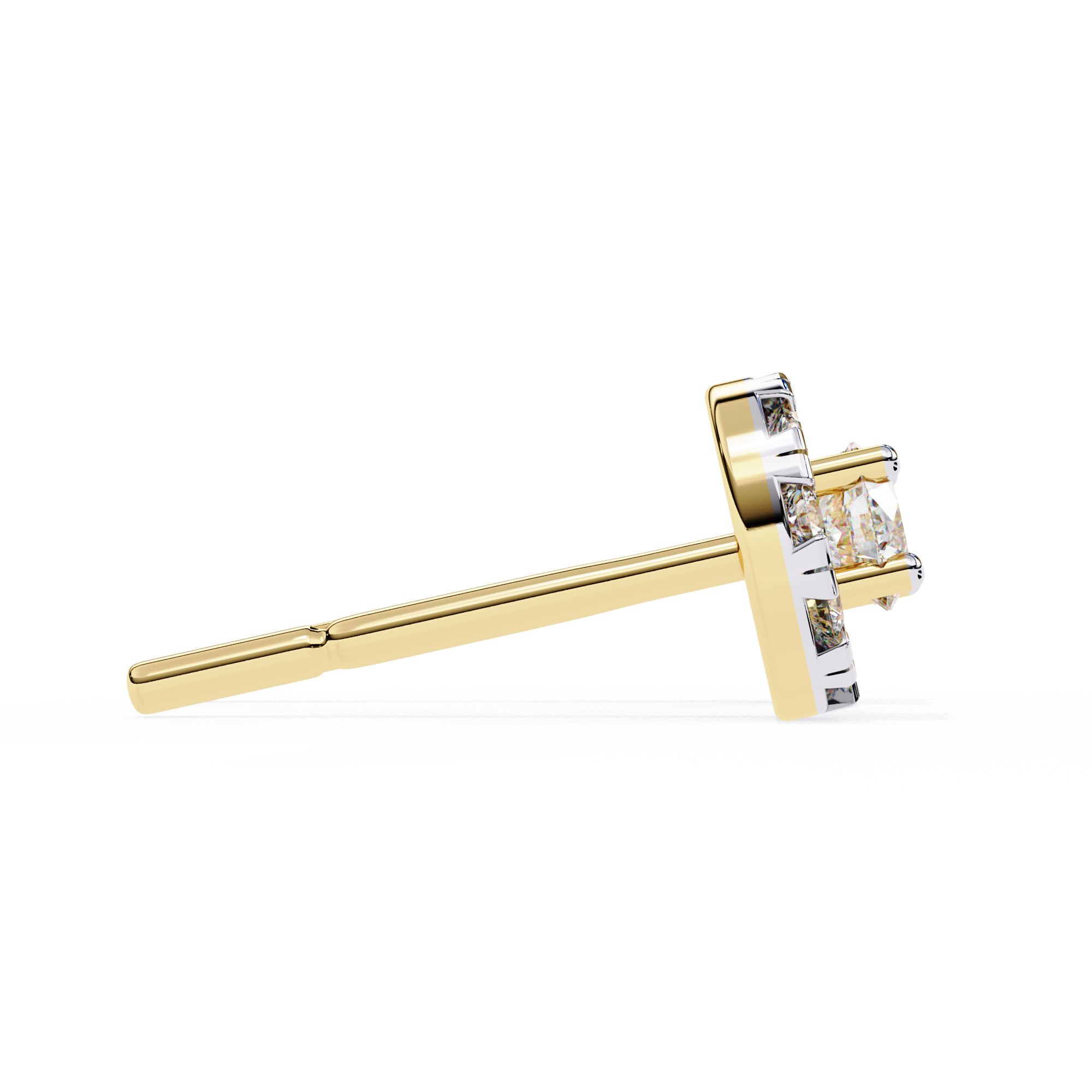 0.52 Carat Natural Diamond Halo Stud Earrings.