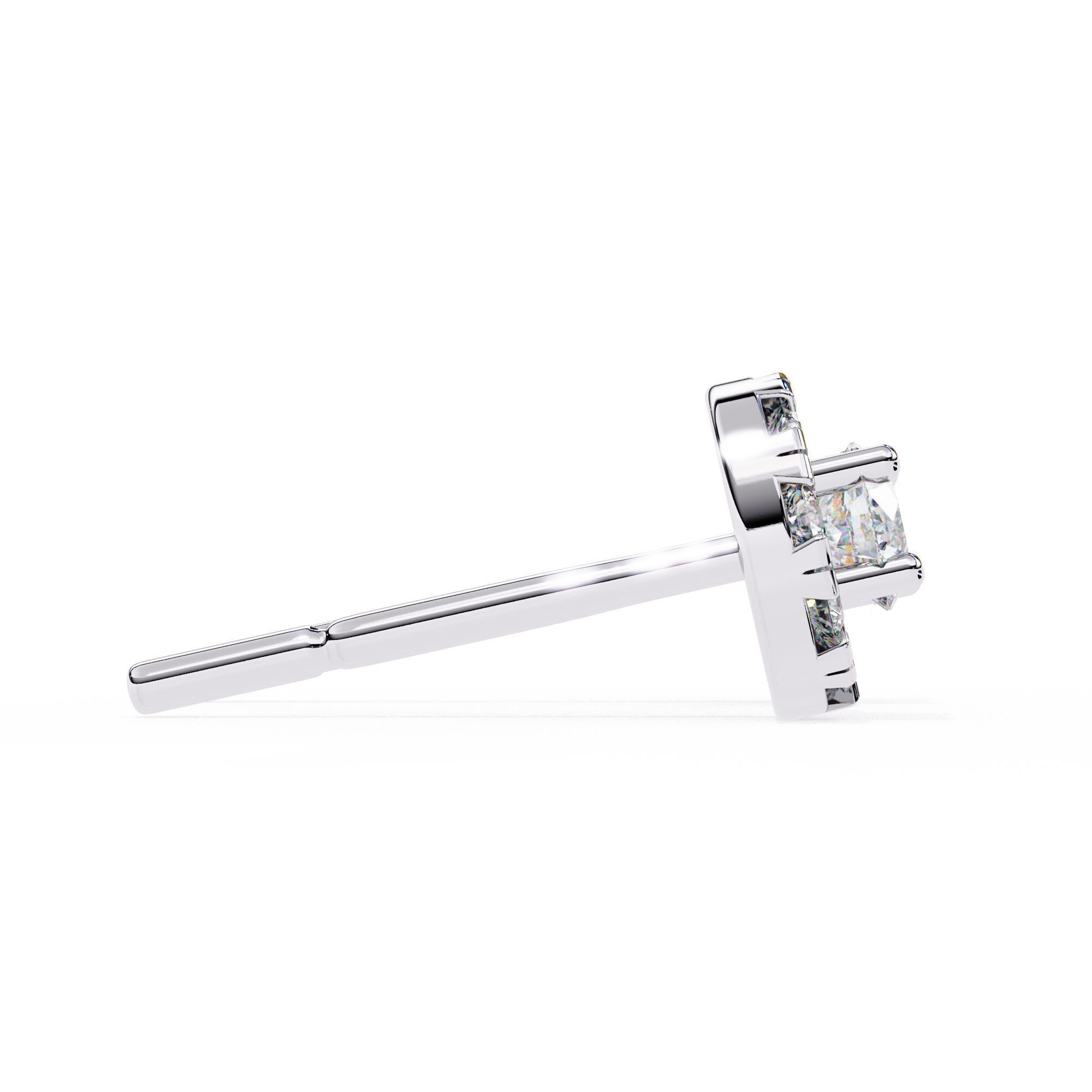 0.52 Carat Natural Diamond Halo Stud Earrings.