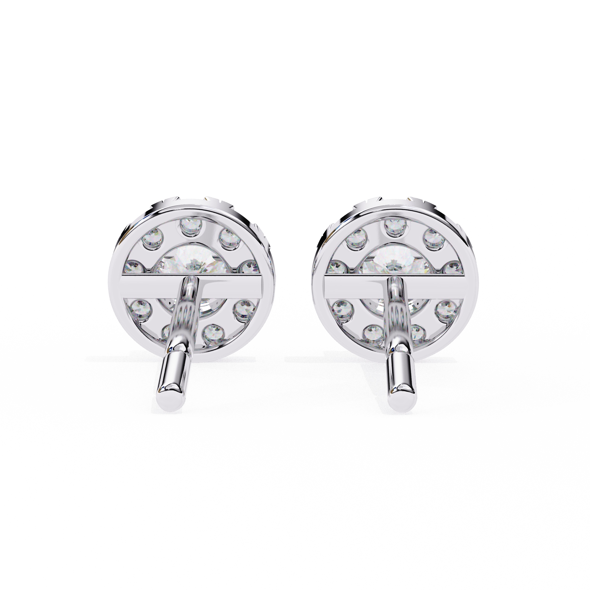 Timeless Halo Radiance: 0.52 Carat Round EF/VS Lab Grown Diamond Stud Earrings