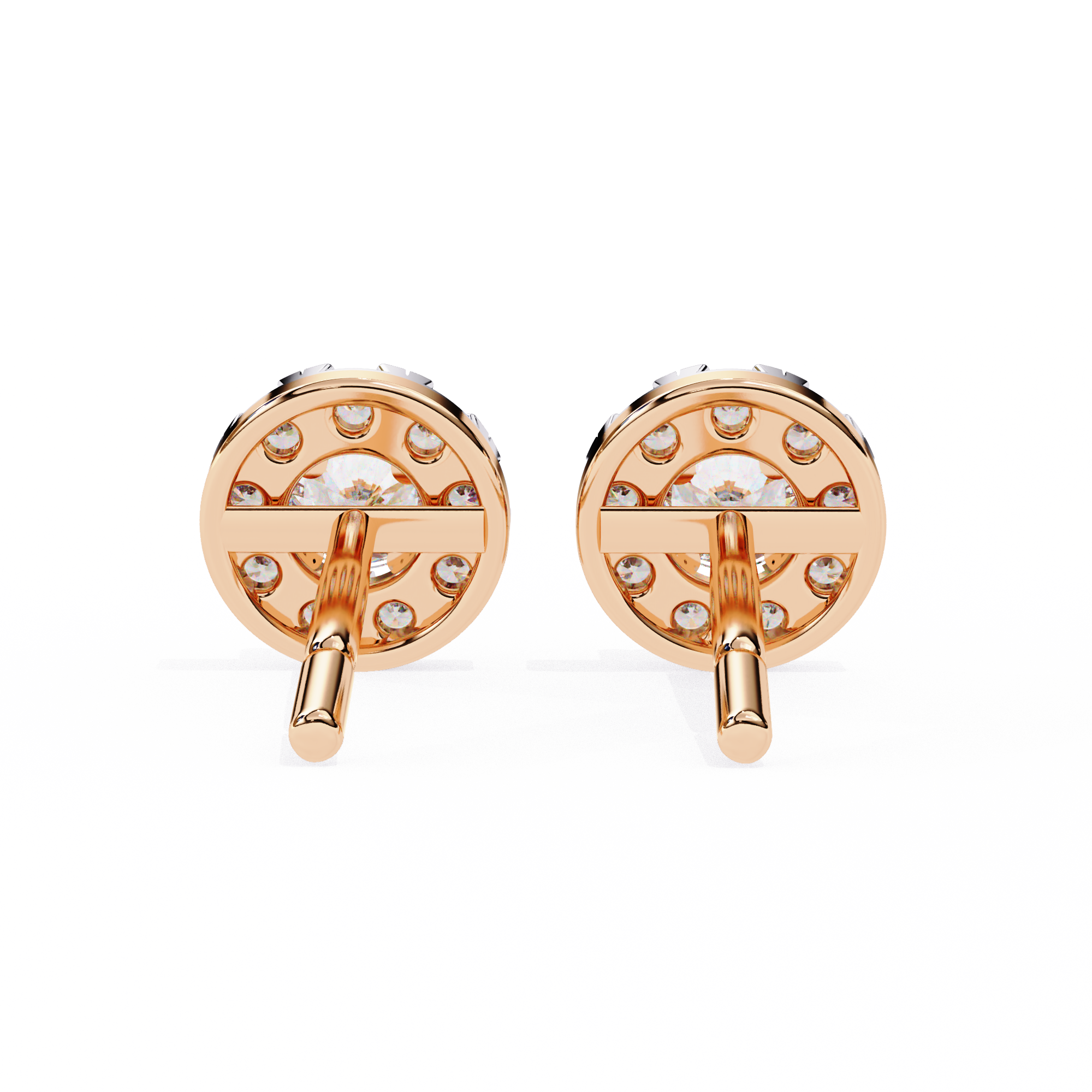 Timeless Halo Radiance: 0.52 Carat Round EF/VS Lab Grown Diamond Stud Earrings