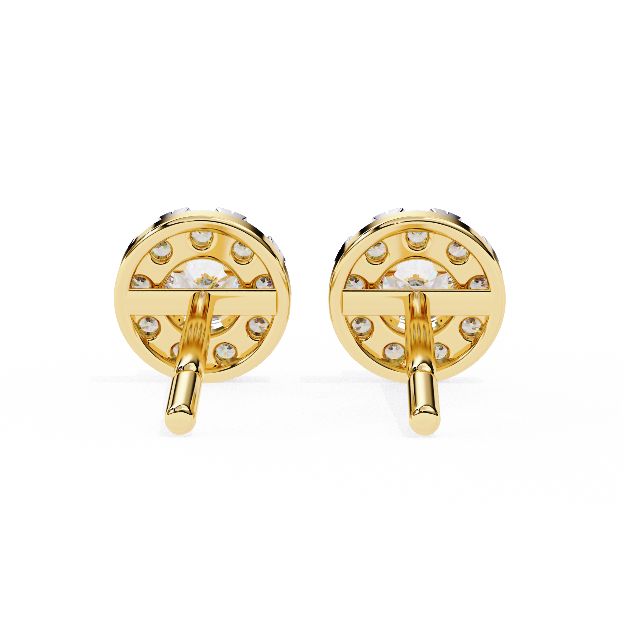 0.52 Carat Natural Diamond Halo Stud Earrings.