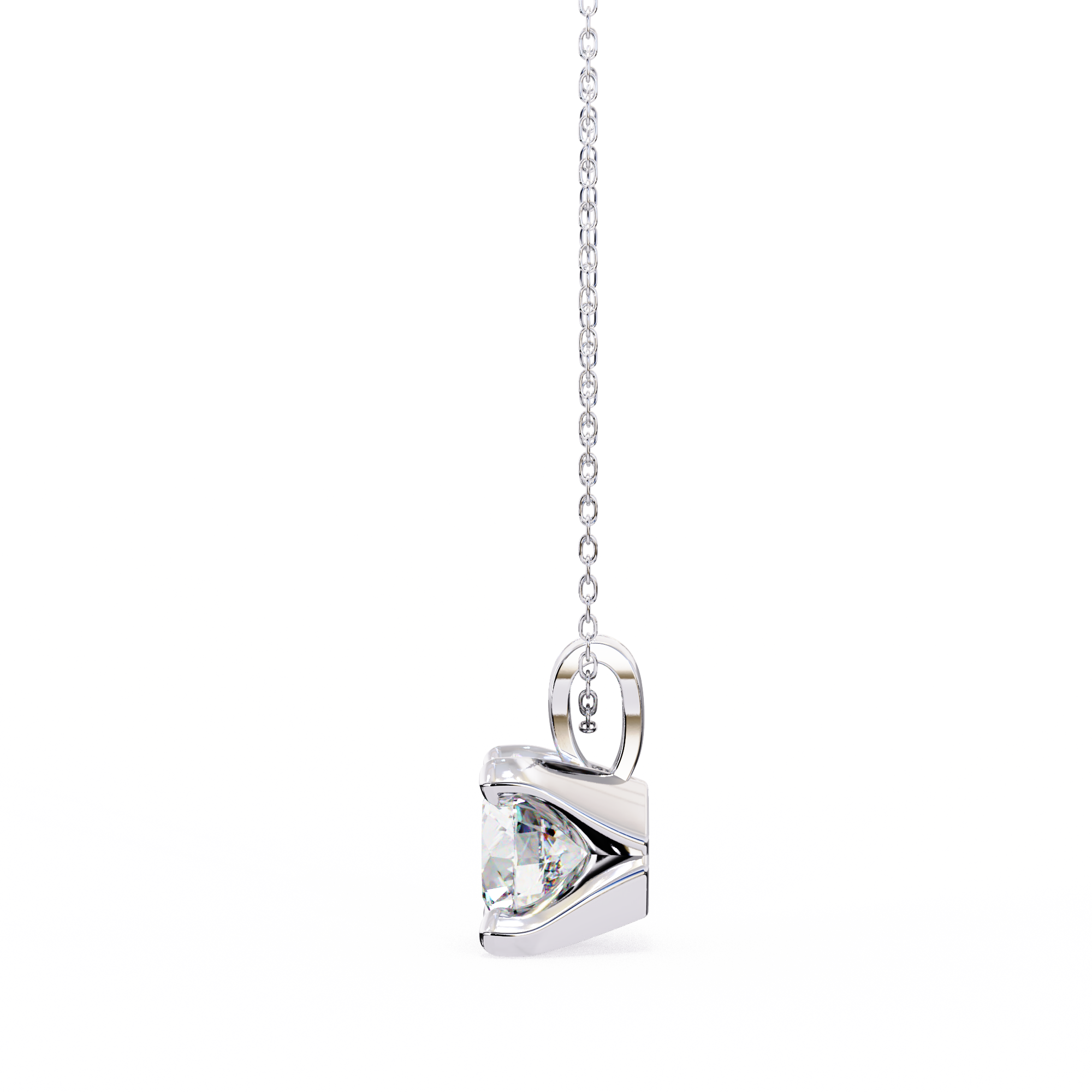 2.18 Carat Round Shape Lab-Grown Diamond Pendant Necklace – F Color VS1 Clarity