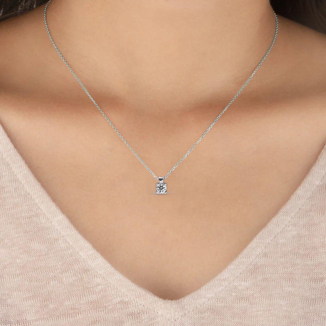2.18 Carat Round Shape Lab-Grown Diamond Pendant Necklace – F Color VS1 Clarity