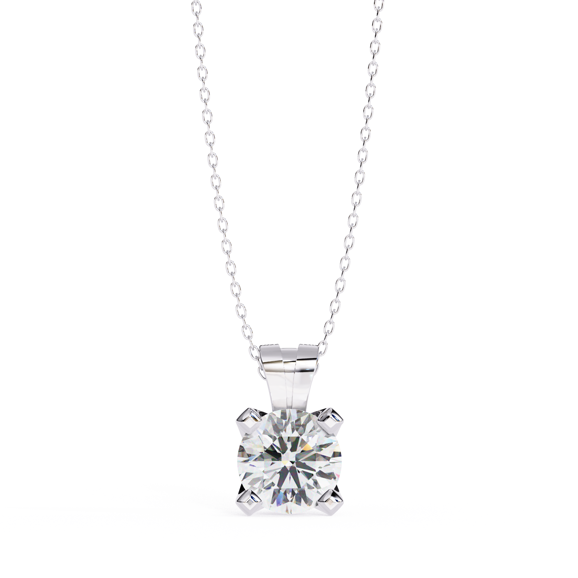 2.18 Carat Round Shape Lab-Grown Diamond Pendant Necklace – F Color VS1 Clarity