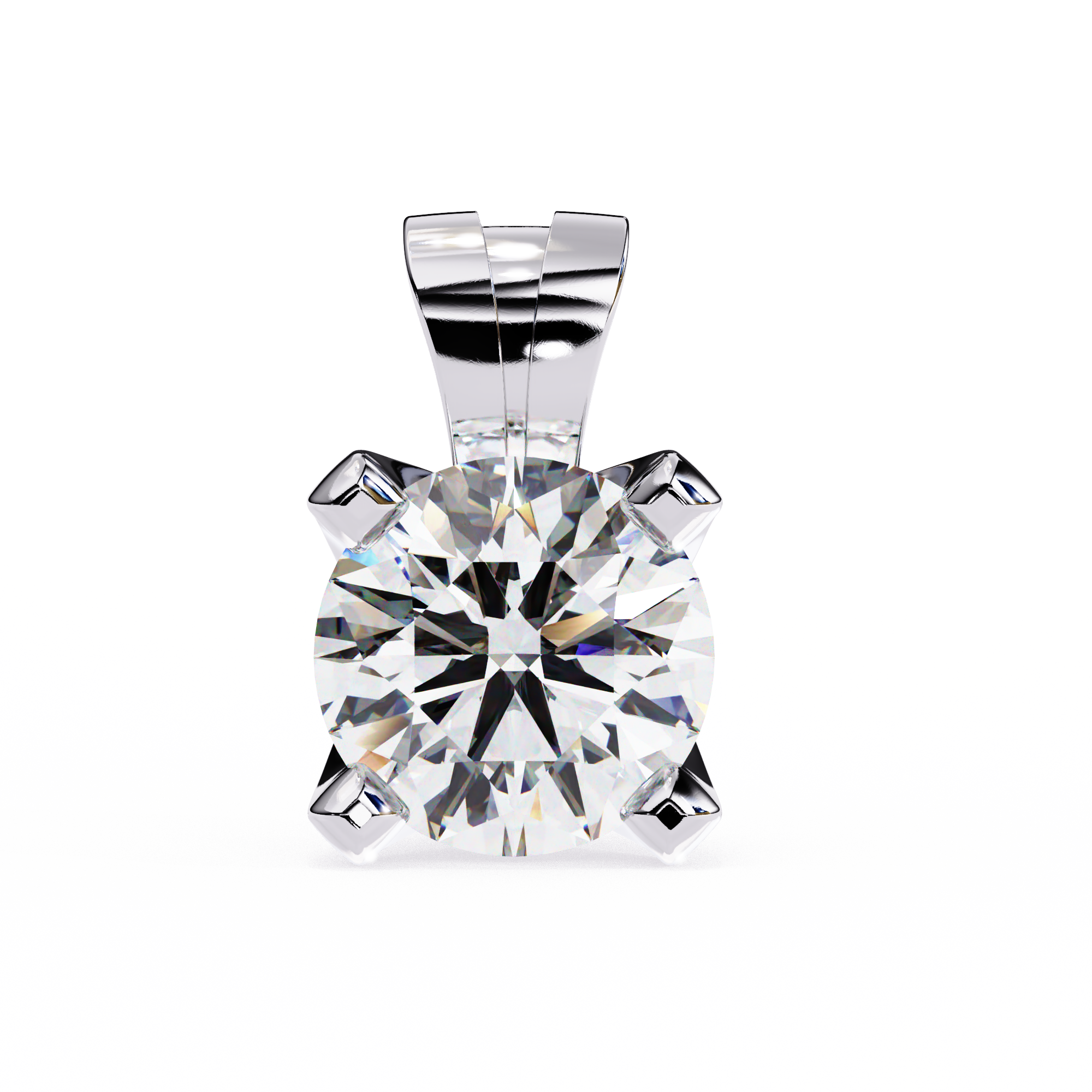 2.18 Carat Round Shape Lab-Grown Diamond Pendant Necklace – F Color VS1 Clarity