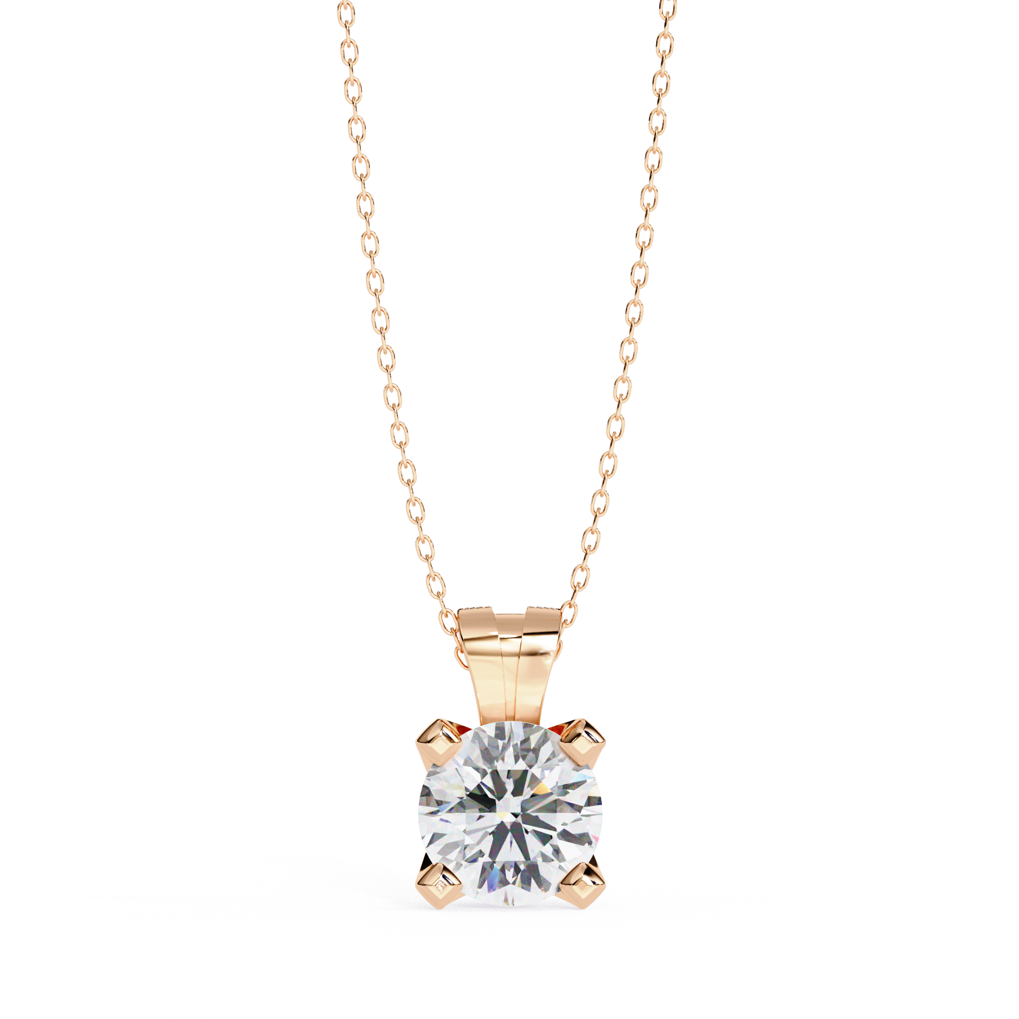 2.18 Carat Round Shape Lab-Grown Diamond Pendant Necklace – F Color VS1 Clarity