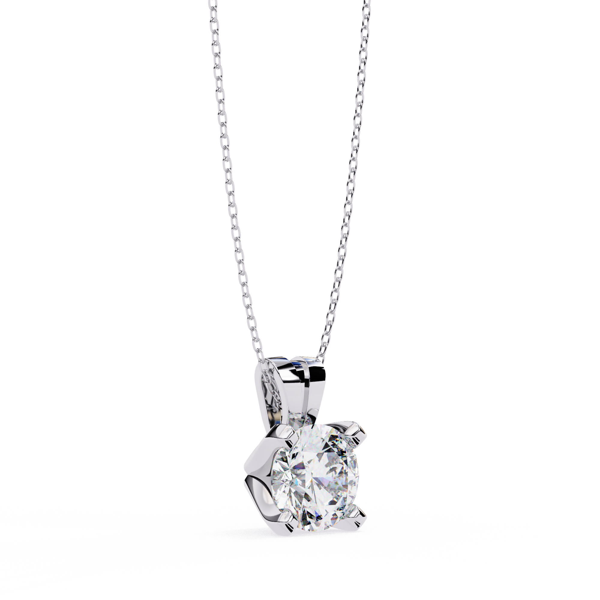 2.18 Carat Round Shape Lab-Grown Diamond Pendant Necklace – F Color VS1 Clarity